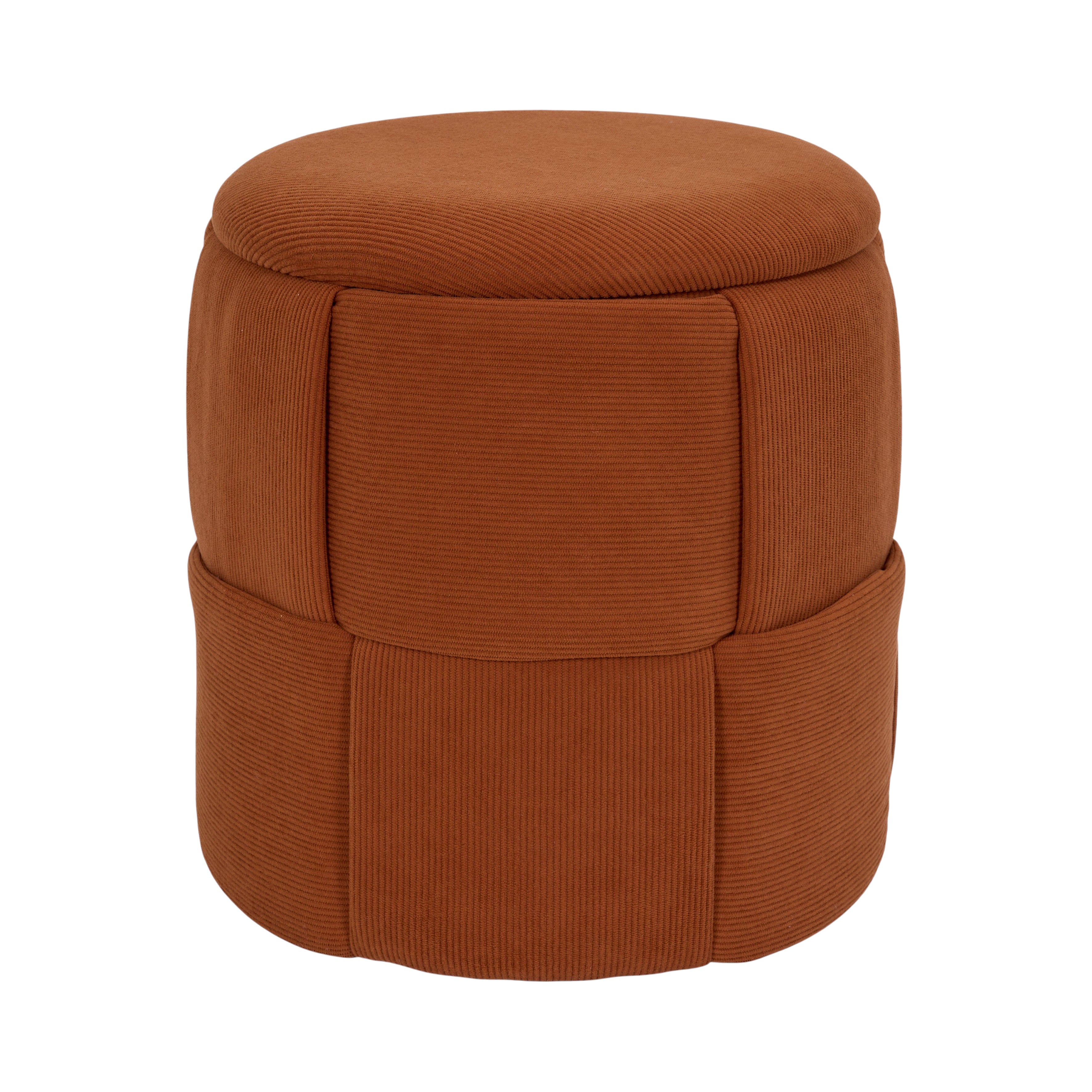 POUF RANGEMENT TRESSE COTELE JULES TERRACOTTA