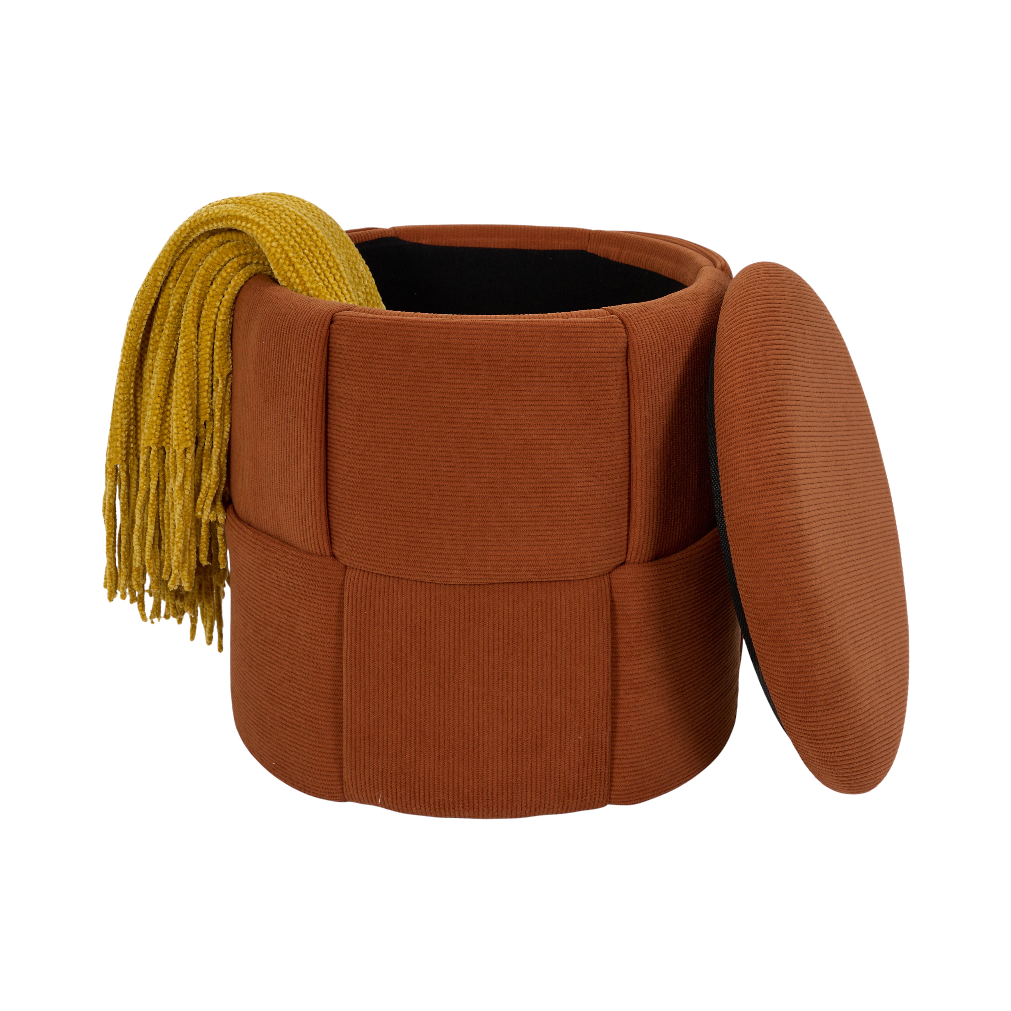 POUF RANGEMENT TRESSE COTELE JULES TERRACOTTA
