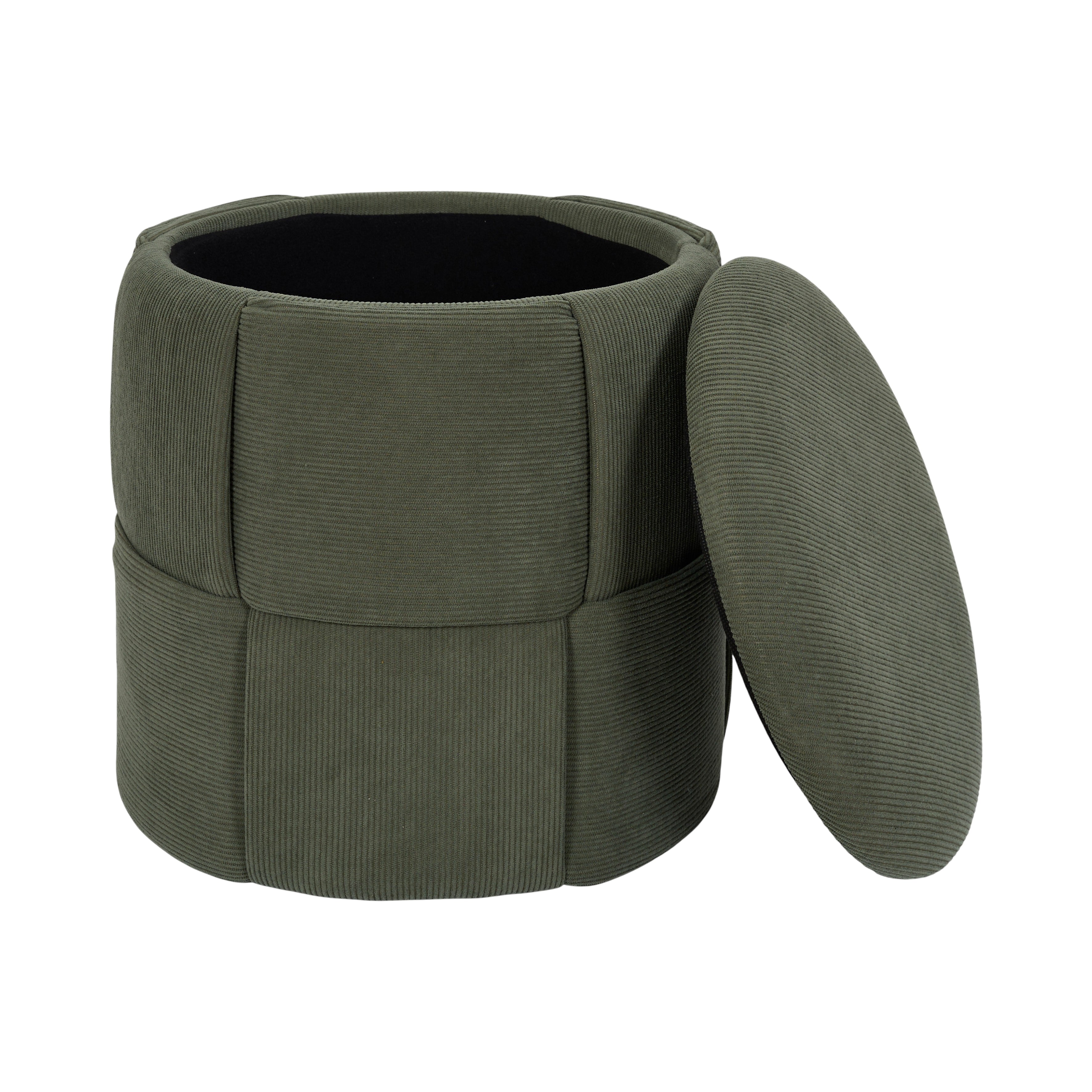 POUF RANGEMENT TRESSE COTELE JULES VERT