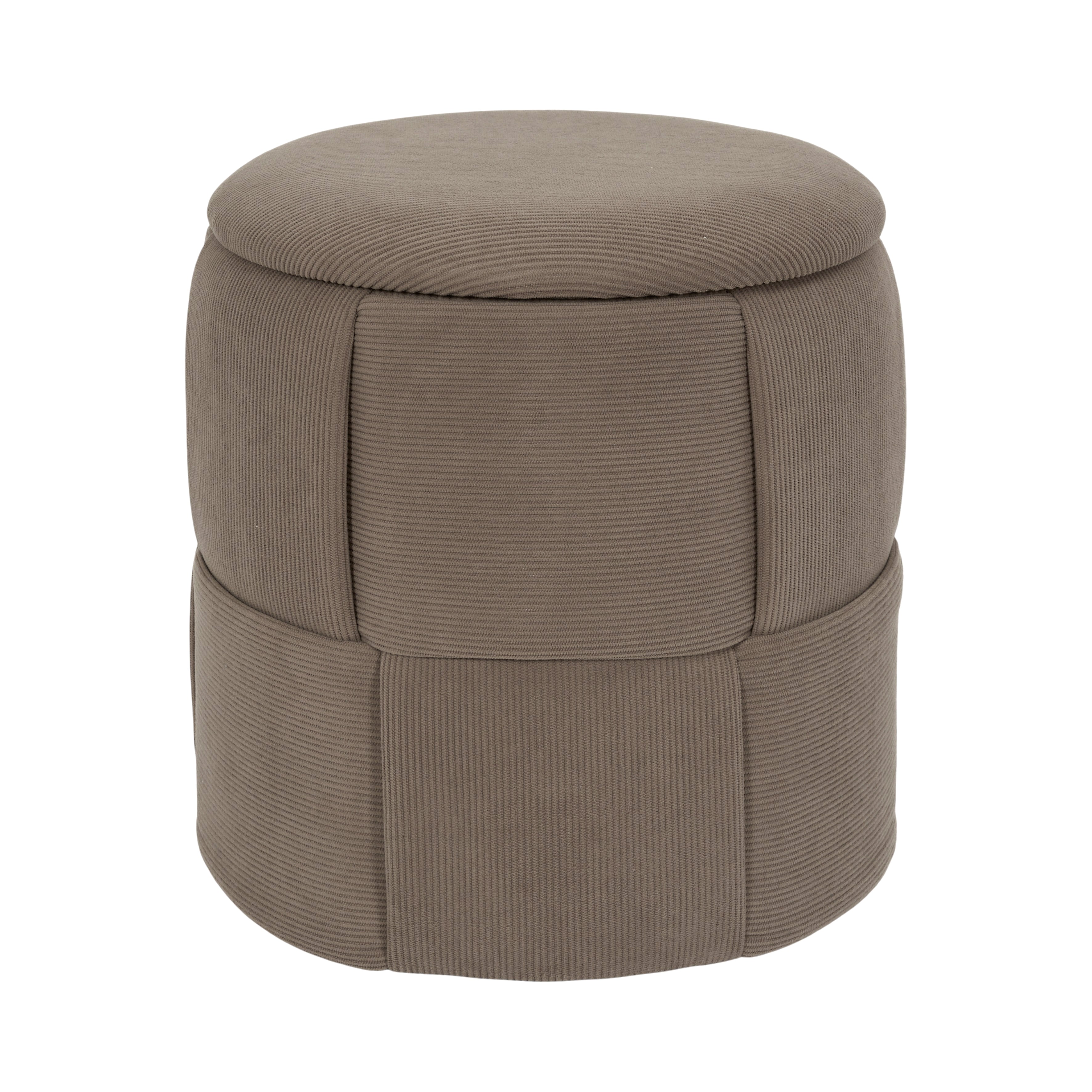 POUF RANGEMENT TRESSE COTELE JULES TAUPE