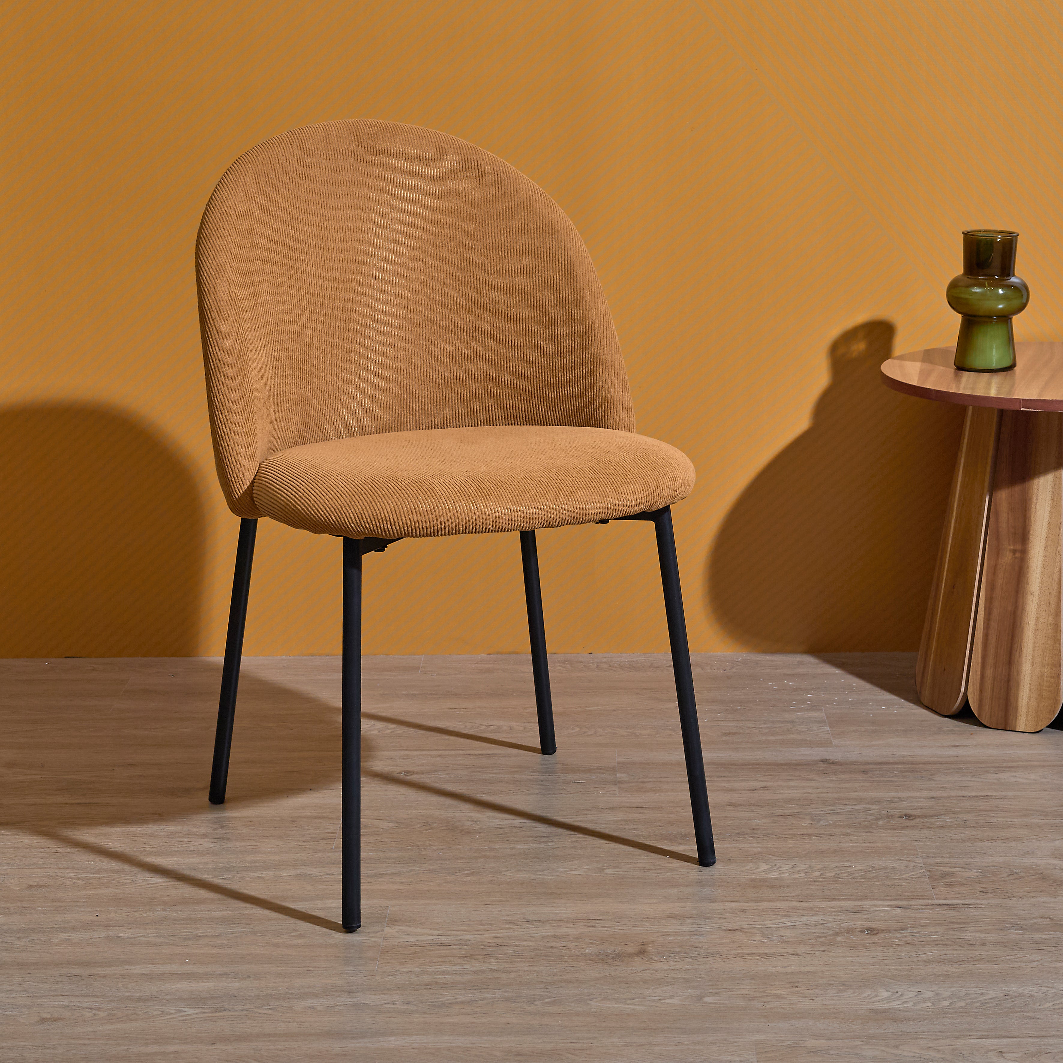 CHAISE COTELE DOSSIER ARCHE JULES JAUNE - LOT DE 4