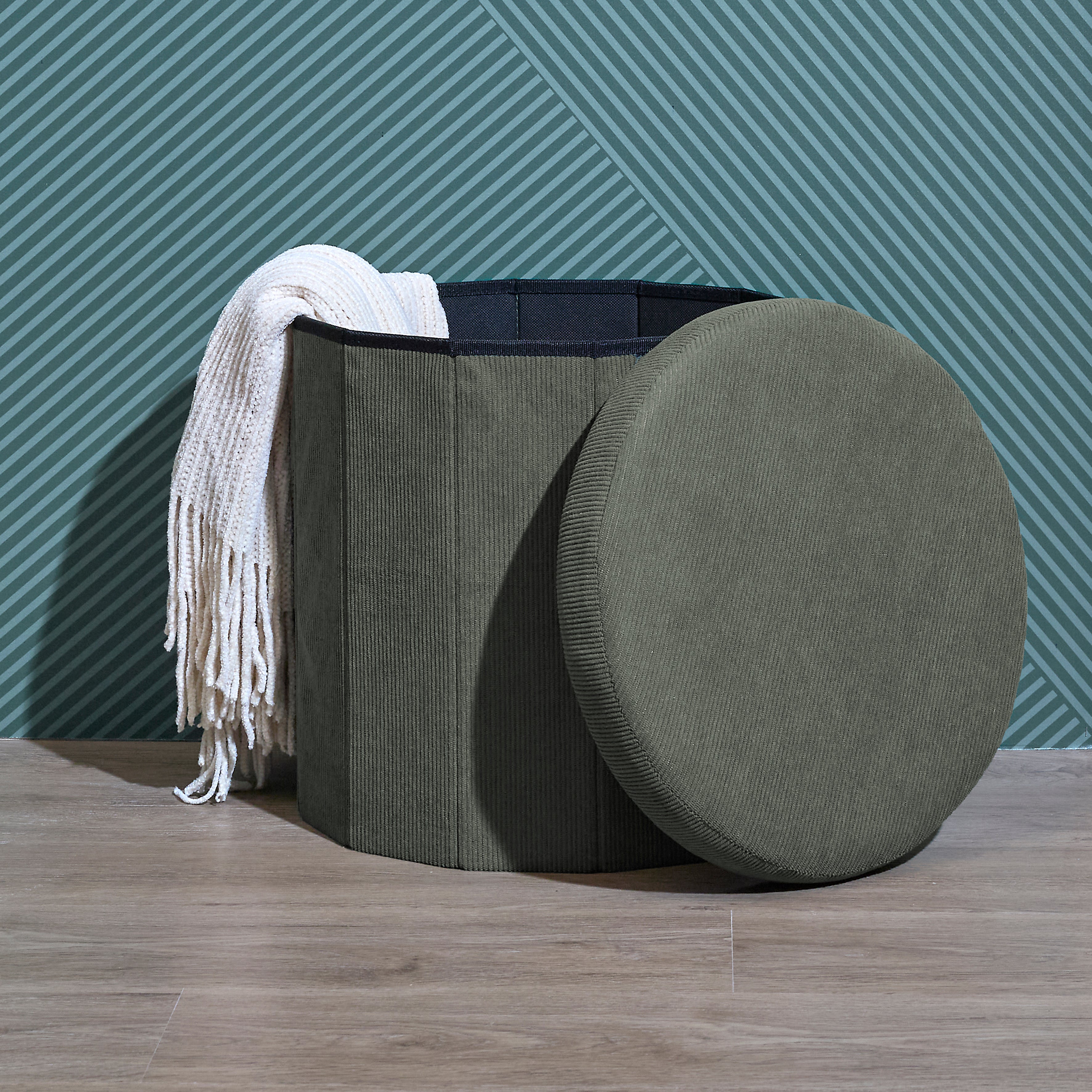 COFFRE POUF PLIABLE COTELE JULES VERT