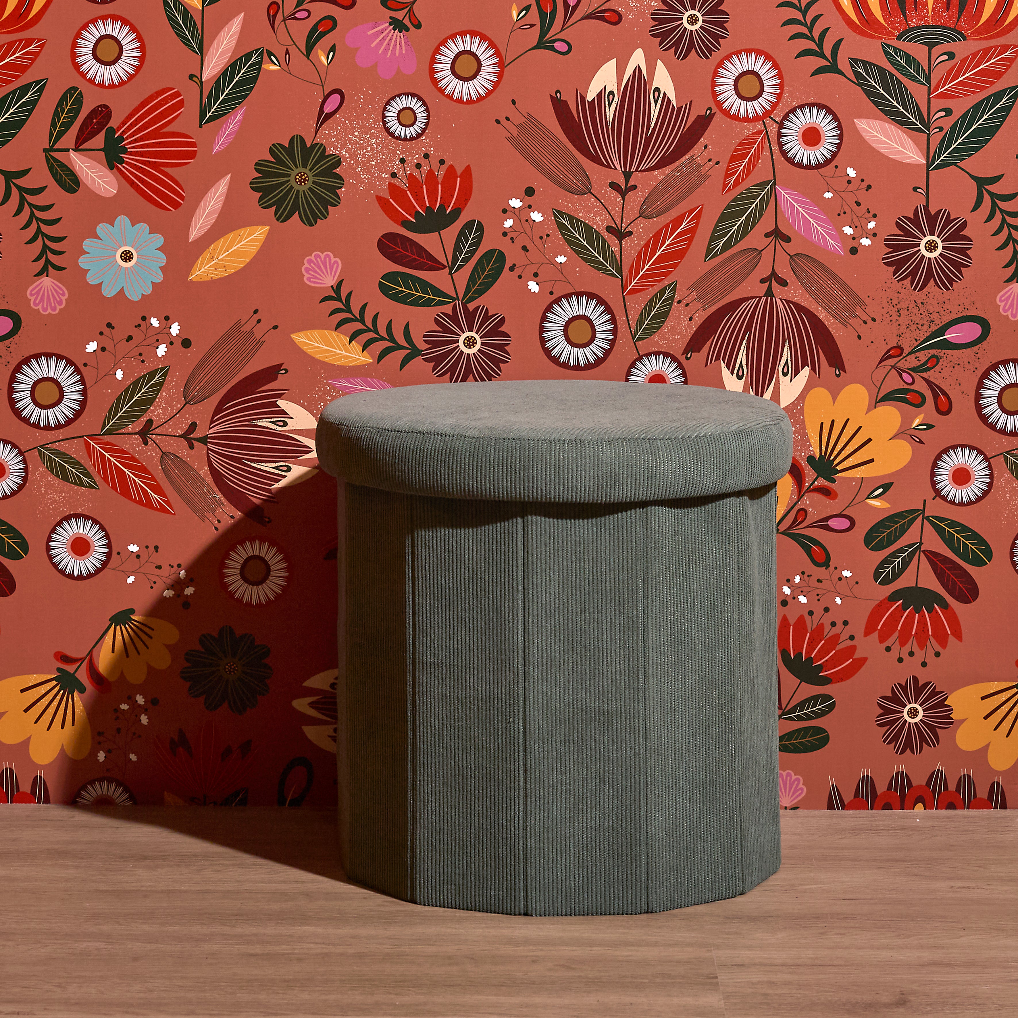 COFFRE POUF PLIABLE COTELE JULES VERT