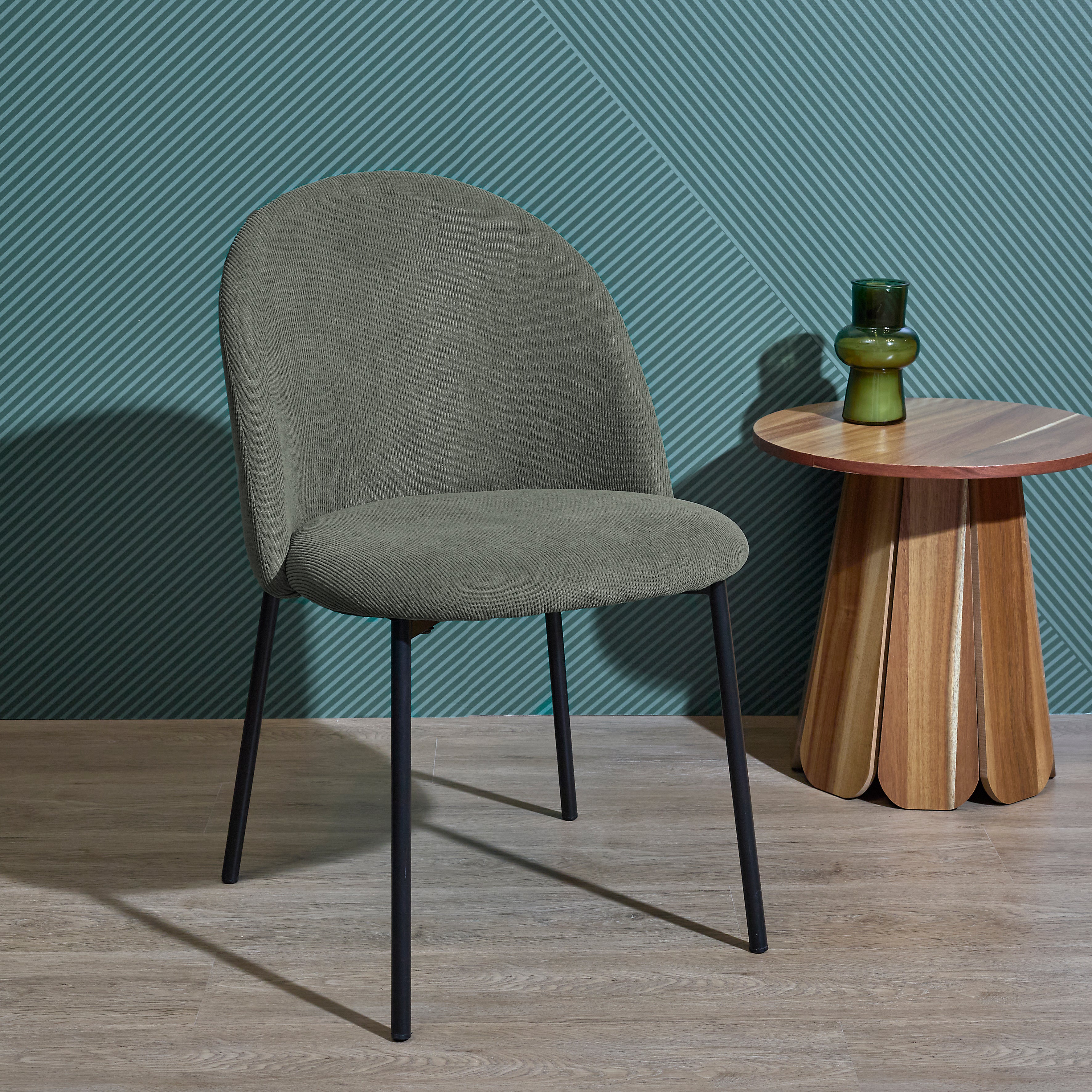 CHAISE COTELE DOSSIER ARCHE JULES VERT - LOT DE 4