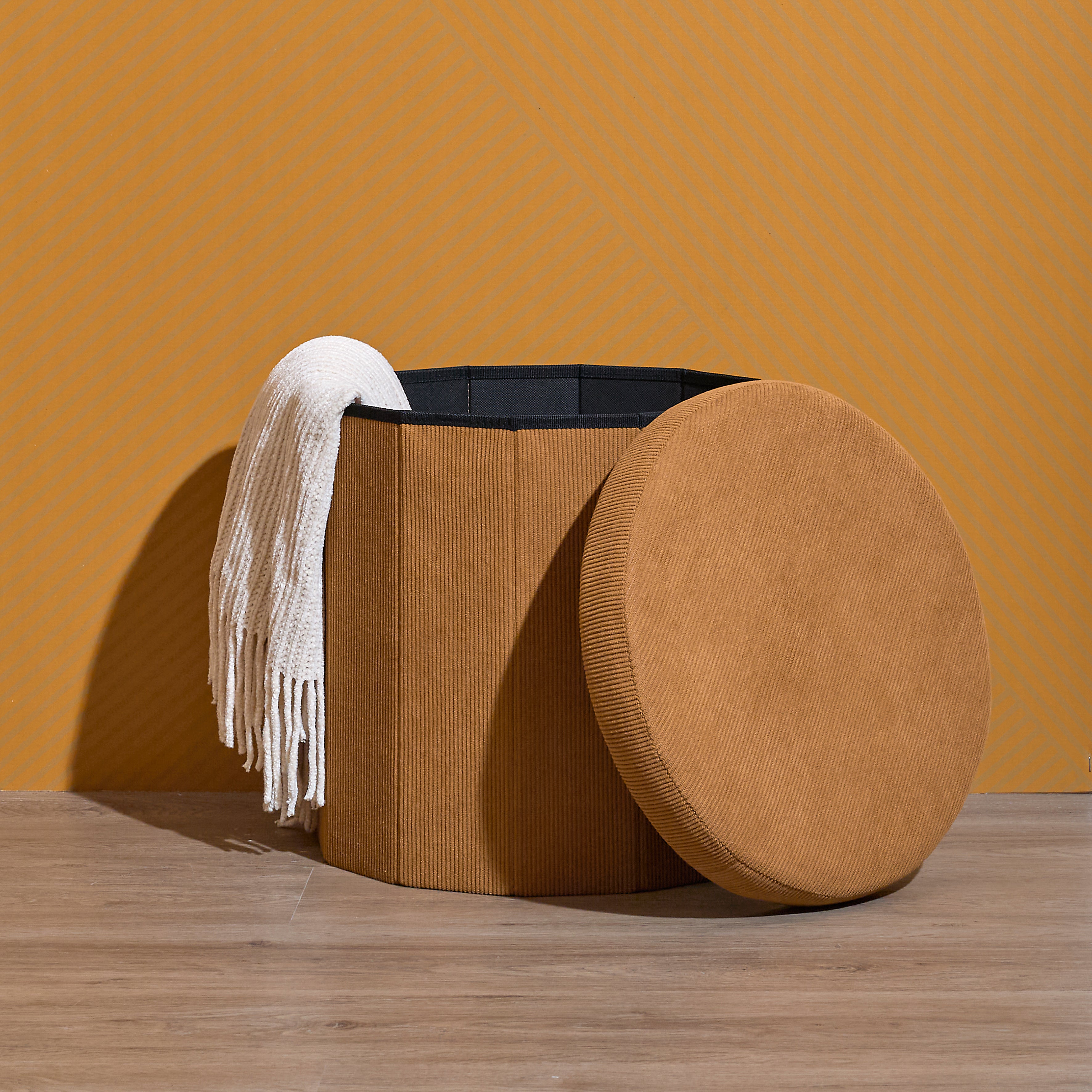 COFFRE POUF PLIABLE COTELE JULES JAUNE