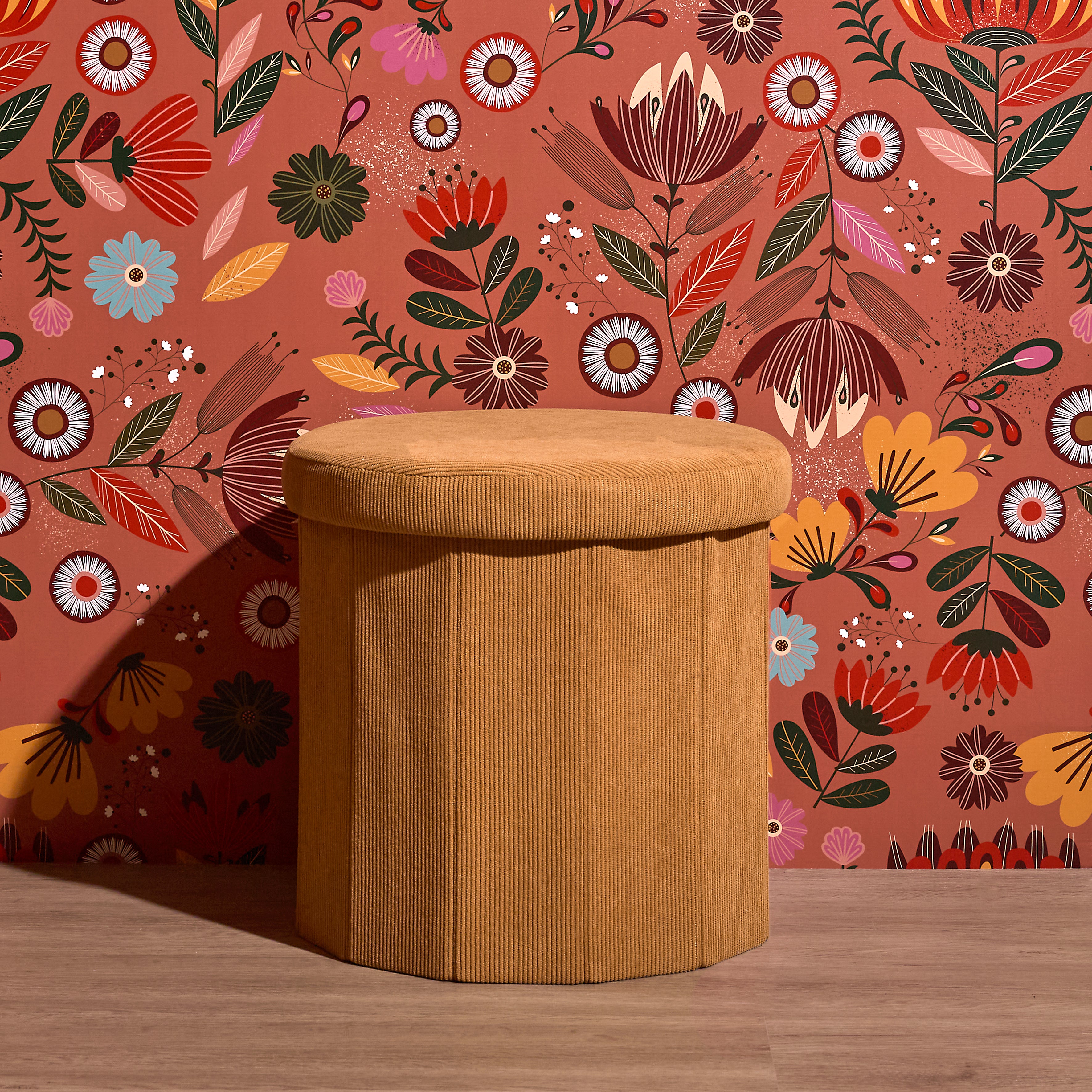 COFFRE POUF PLIABLE COTELE JULES JAUNE