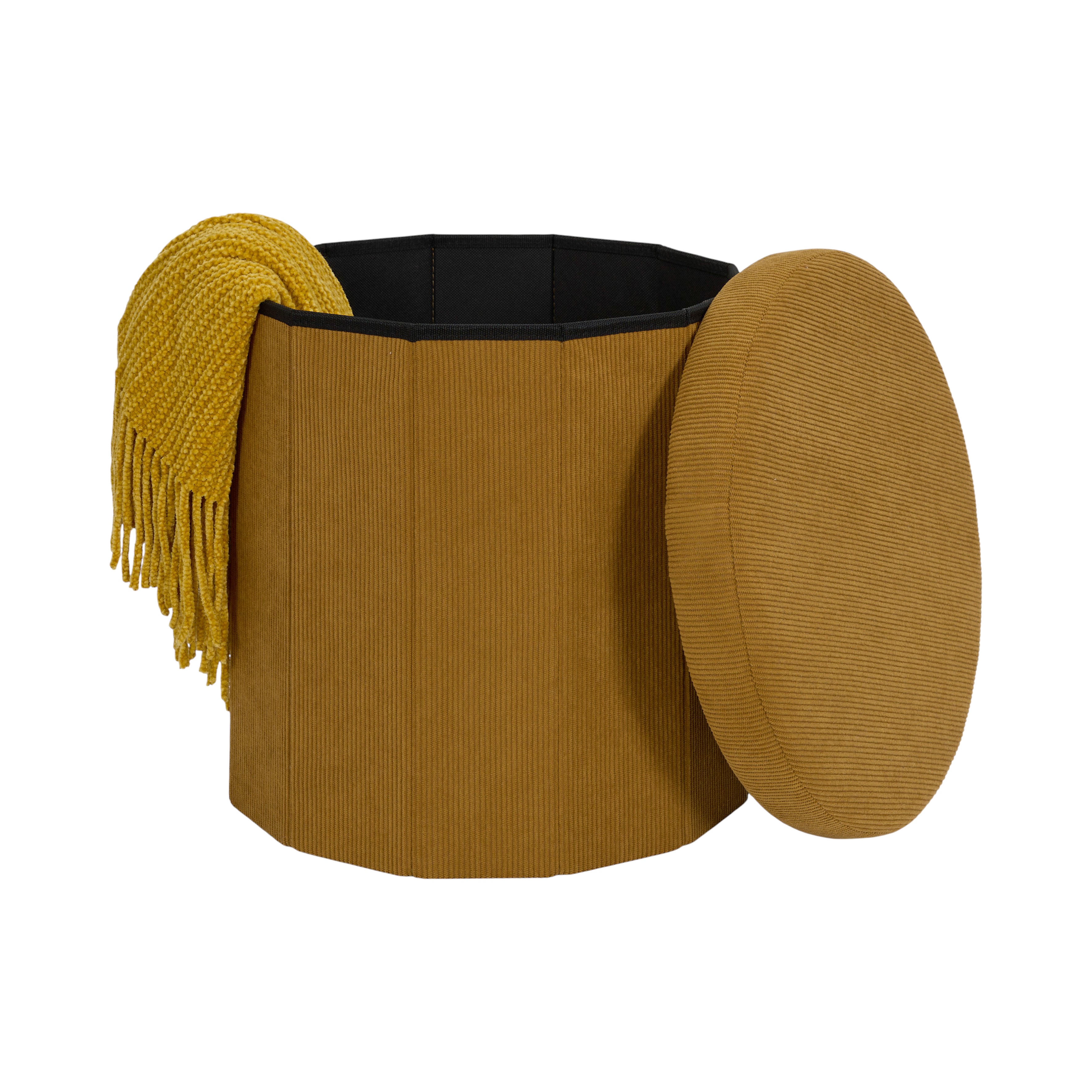 COFFRE POUF PLIABLE COTELE JULES JAUNE