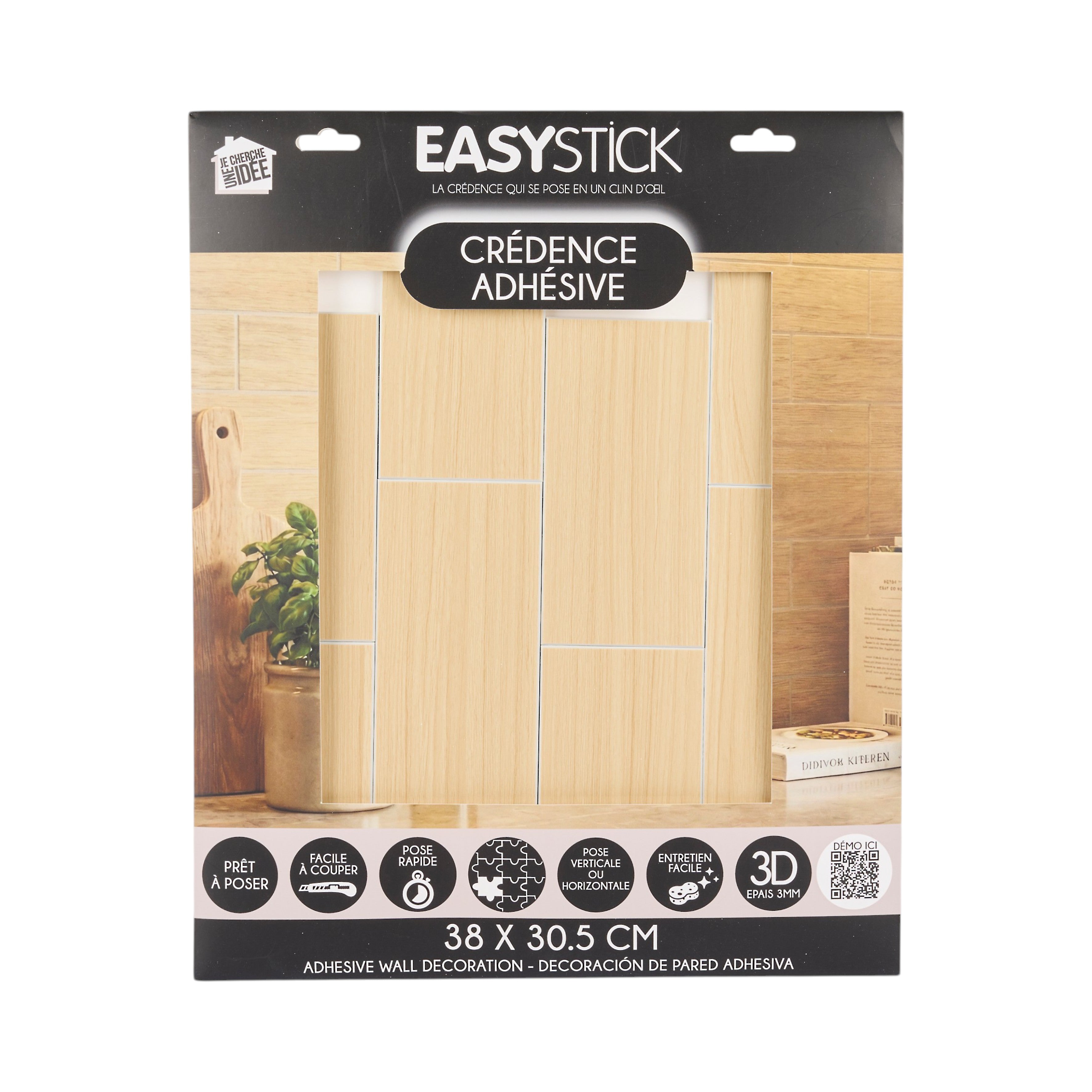 CREDENCE ADHESIVE RIGIDE RECTANGLE EFFET CHENE