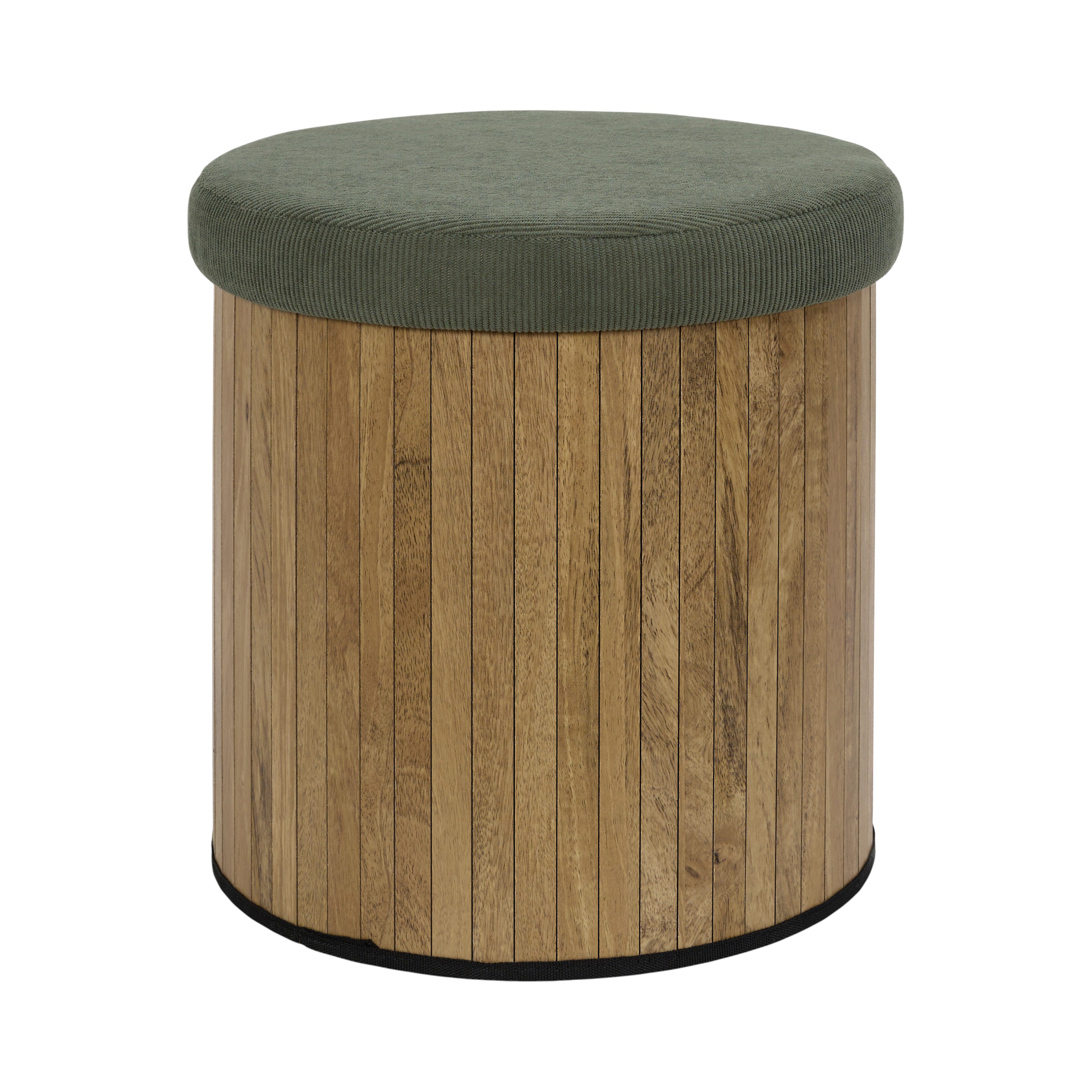 COFFRE POUF PLIABLE COTELE BOIS JULES VERT