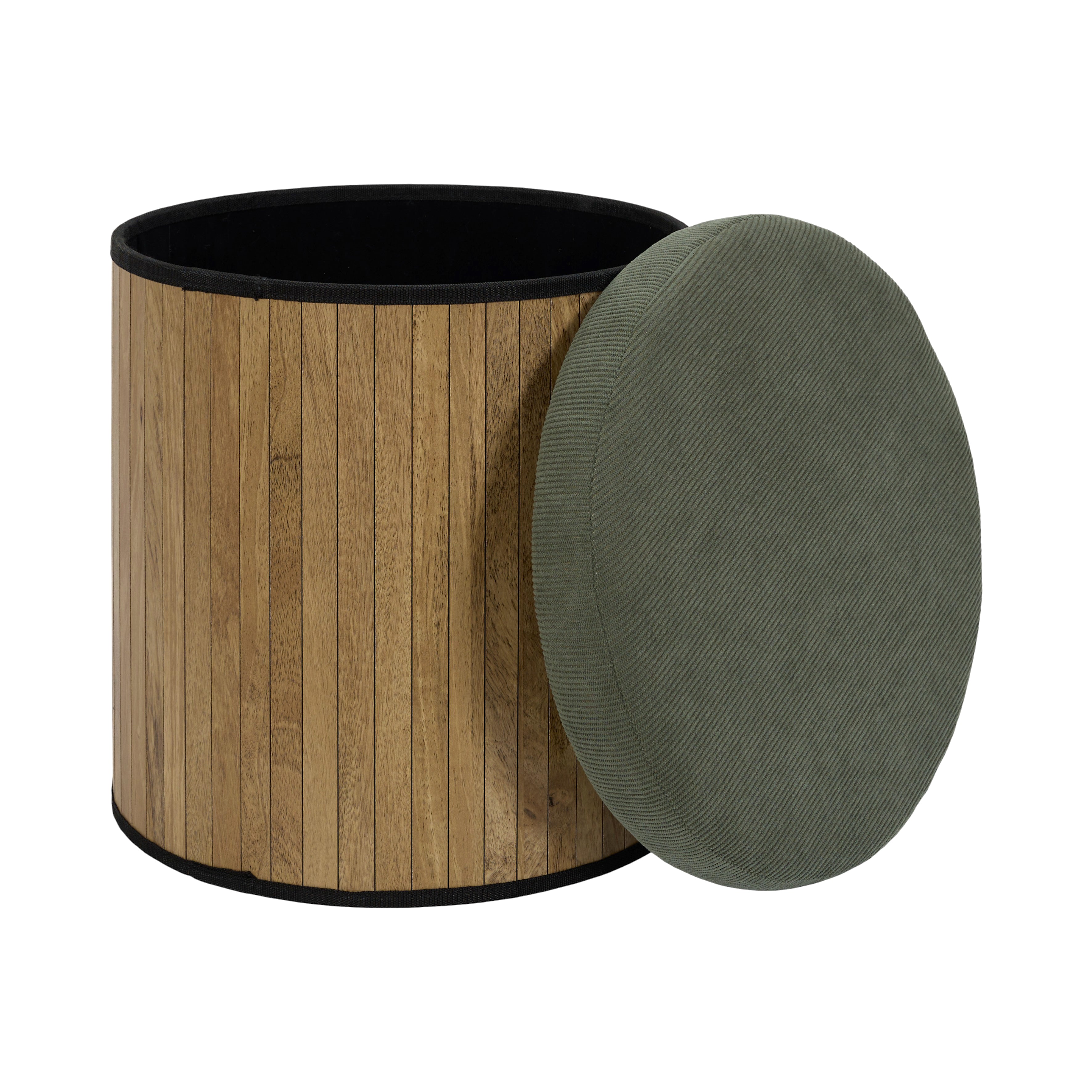 COFFRE POUF PLIABLE COTELE BOIS JULES VERT