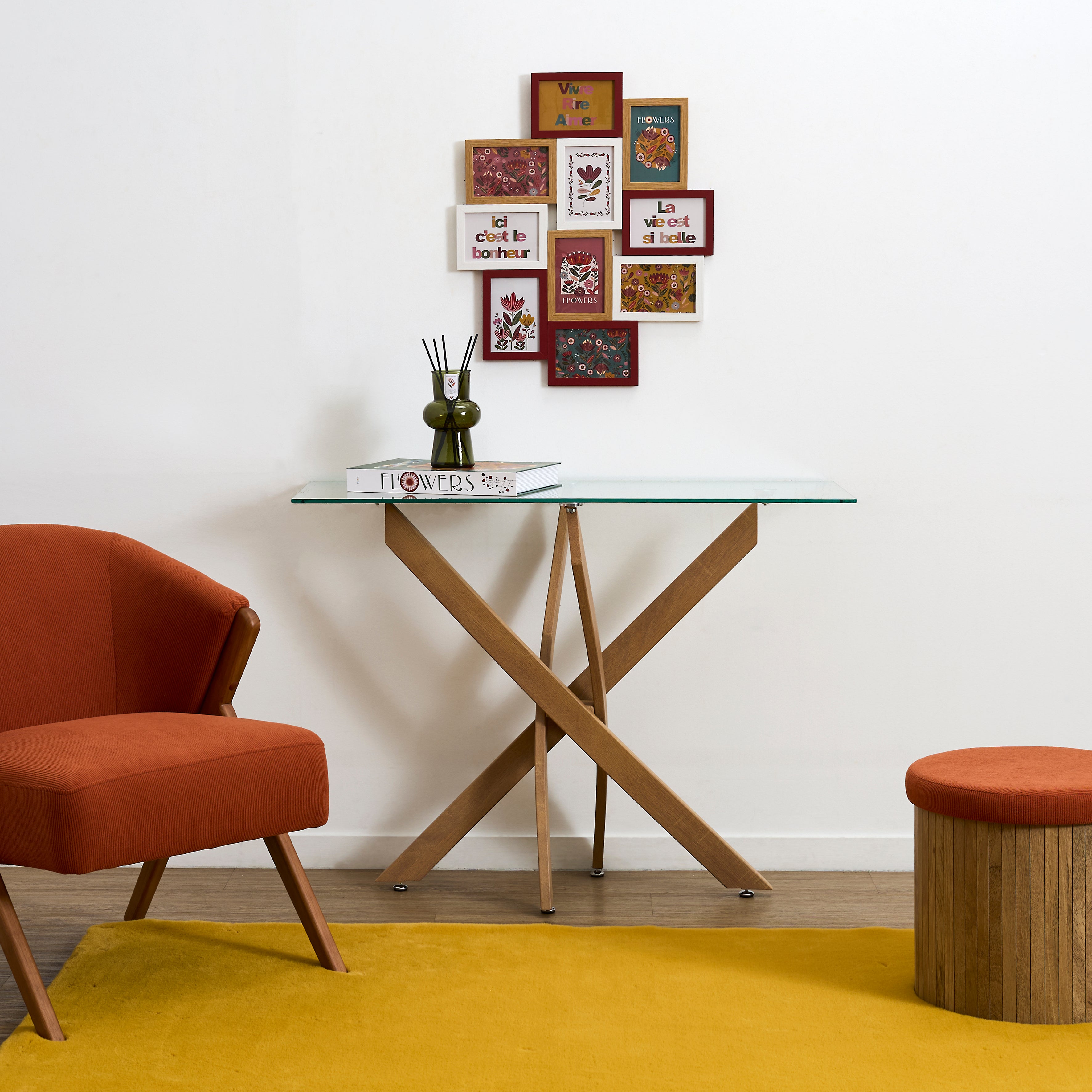 CONSOLE EN VERRE HERITAGE 100X40CM