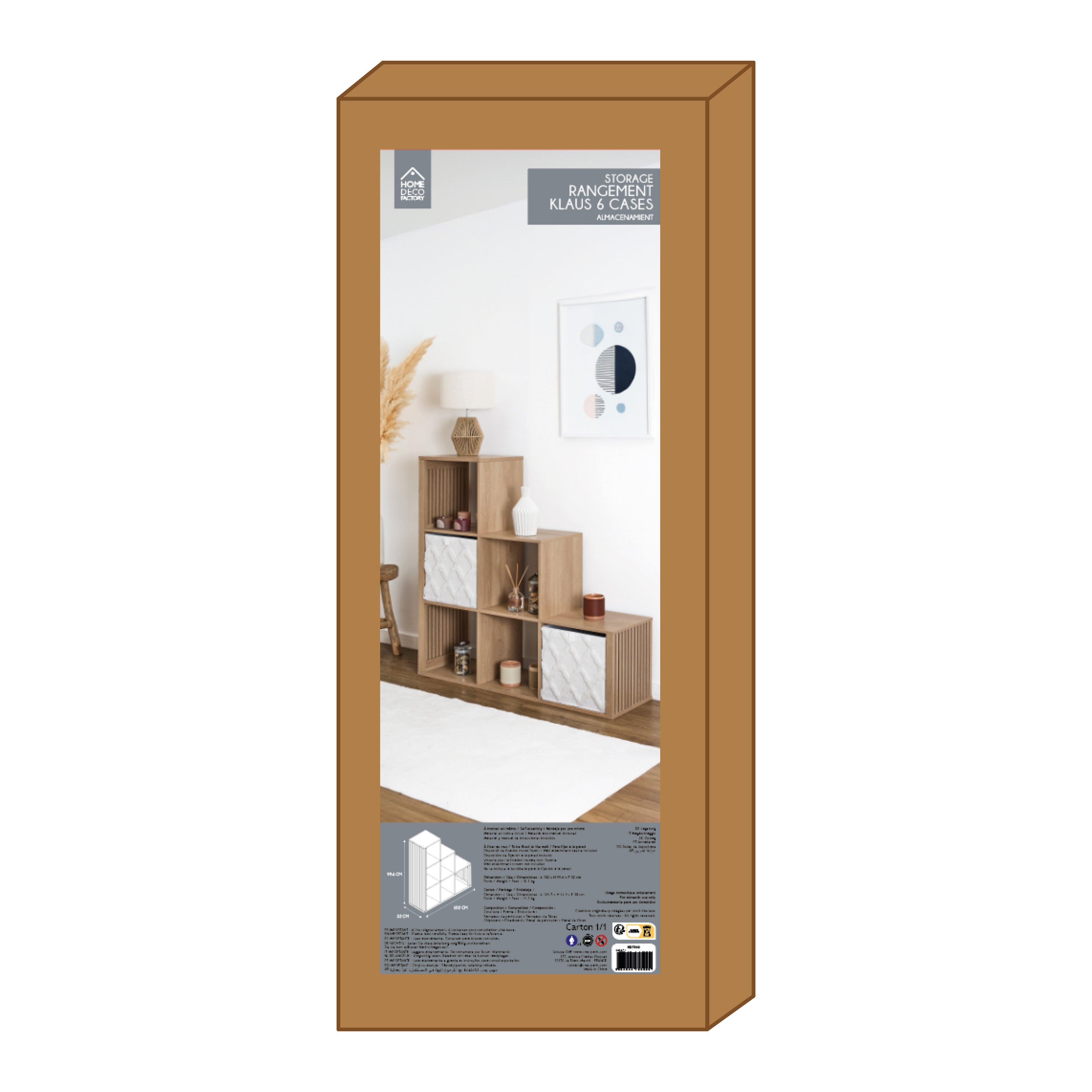 RANGEMENT MODULABLE 6 CASES ESCALIER KLAUS