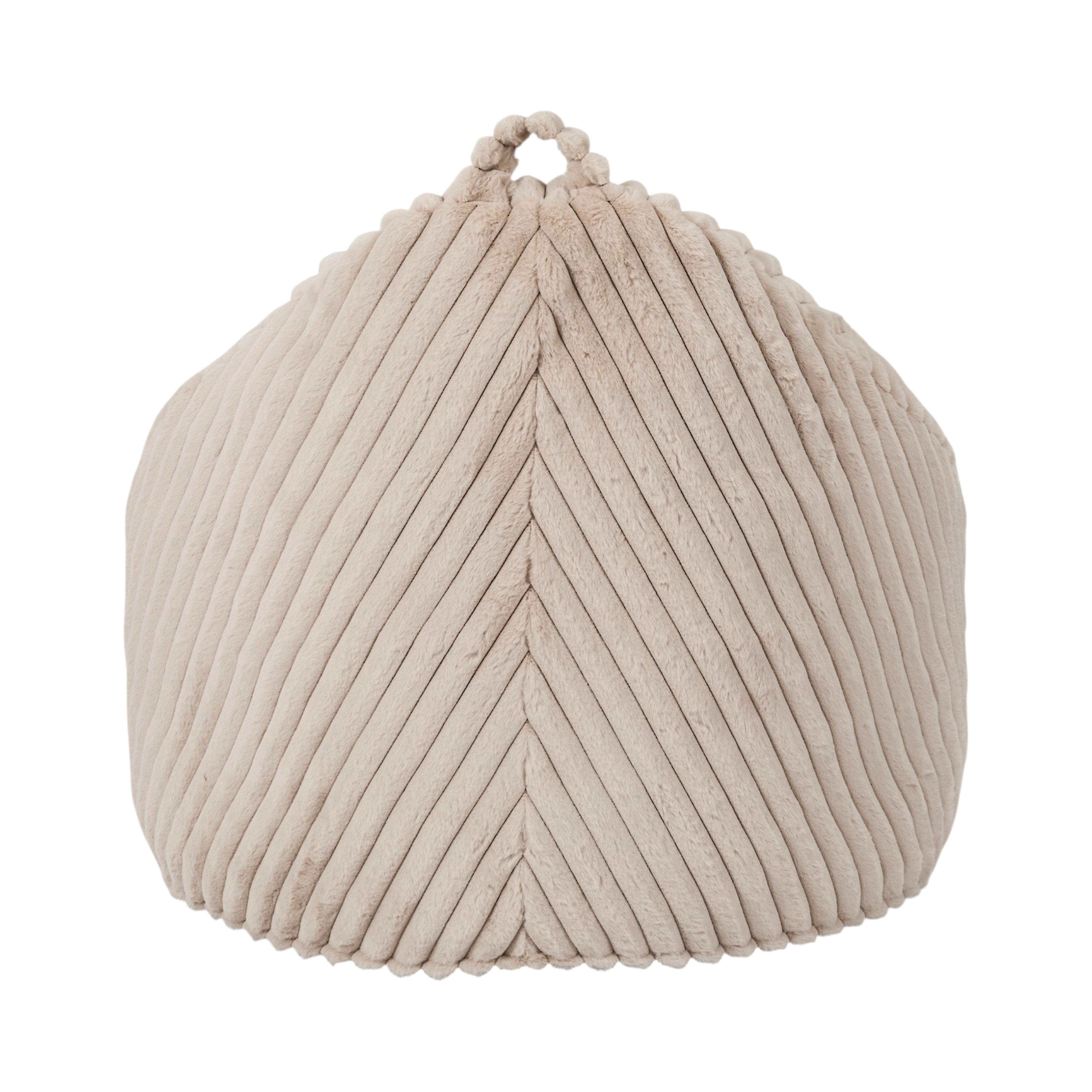 FAUTEUIL POIRE COMPRESSE FOURRURE COTELE BEIGE