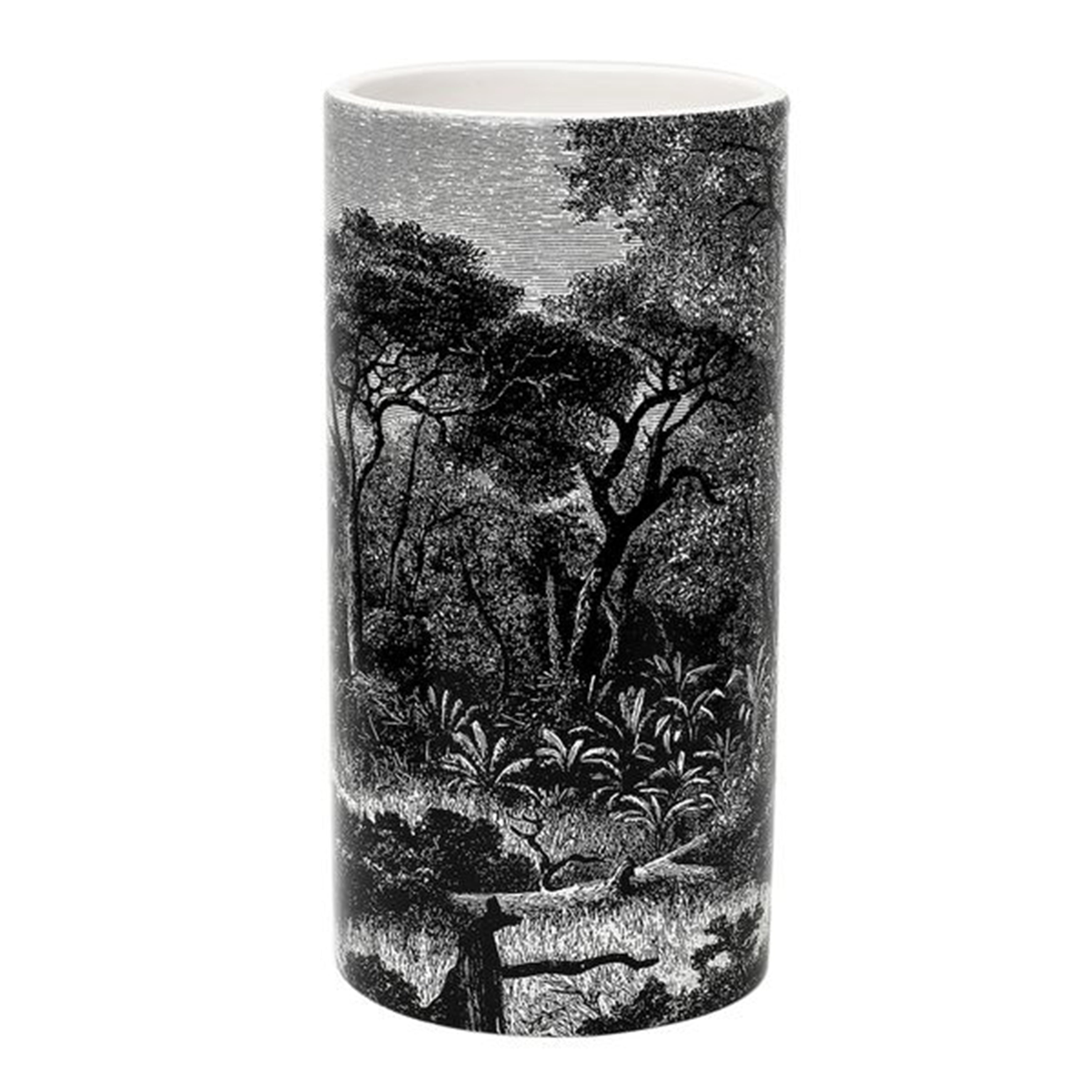 VASE CERAMIQUE CYLINDRE BLACK FOREST H25CM