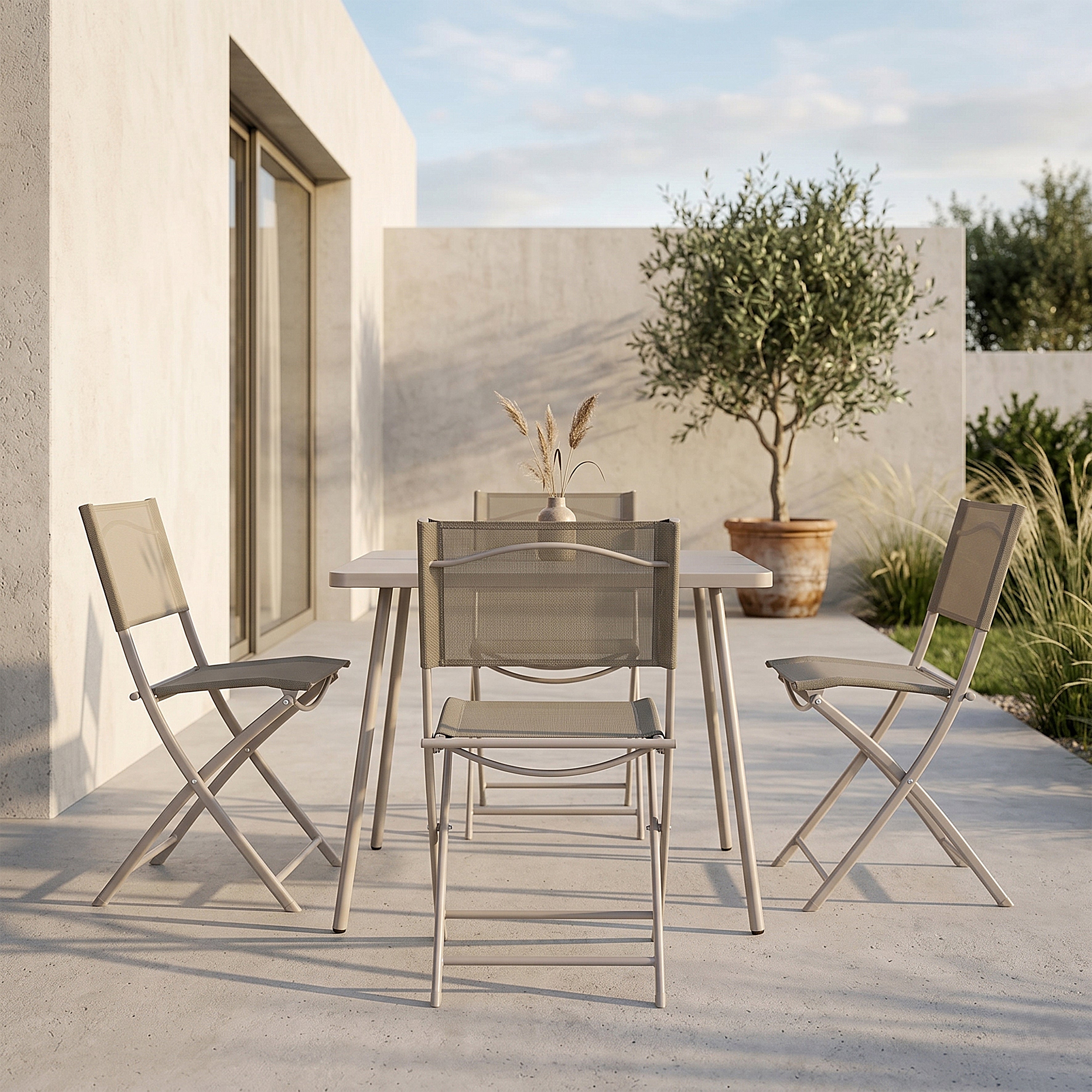 CHAISE ELBA BEIGE - LOT DE 4