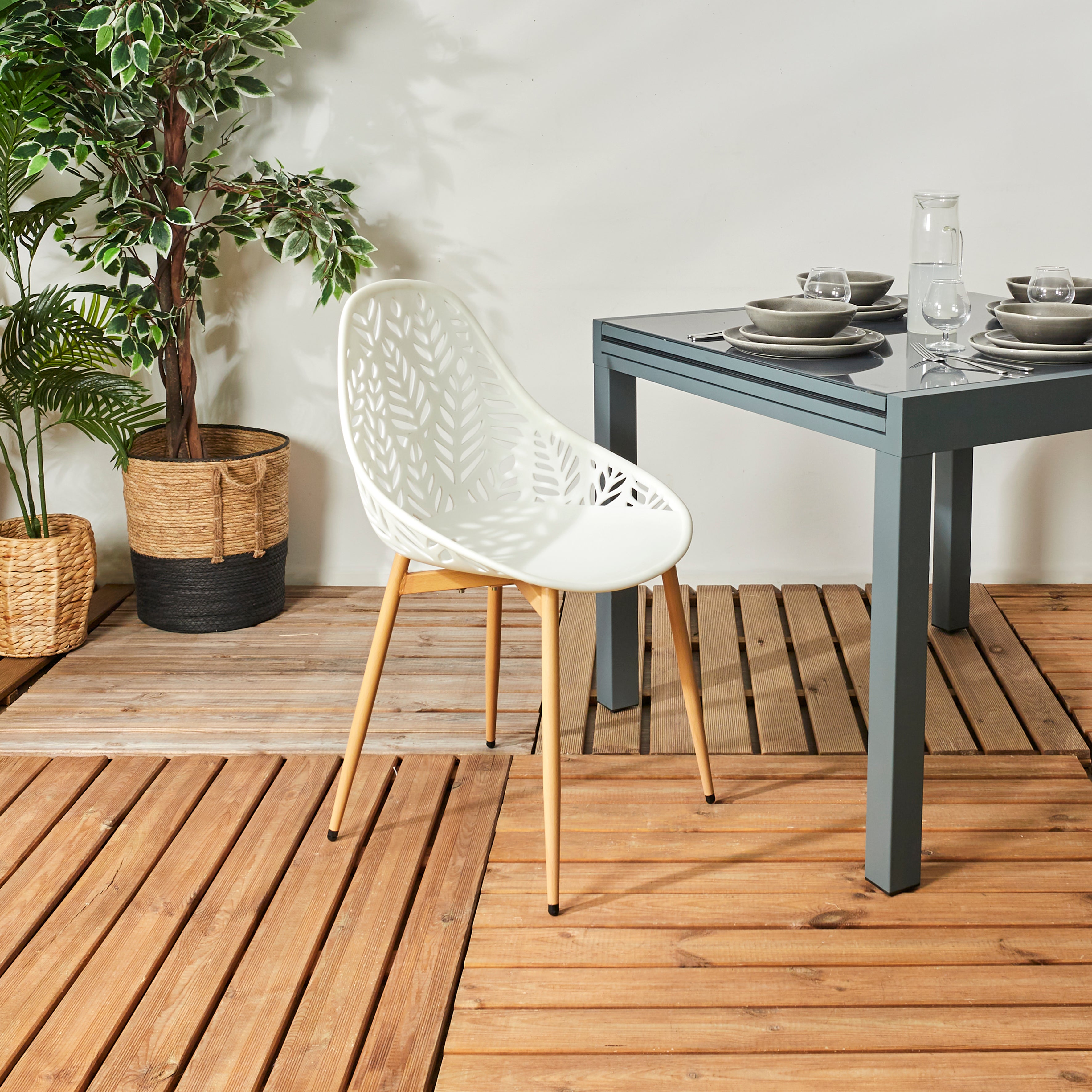 CHAISE LUCENA BLANC - LOT DE 4