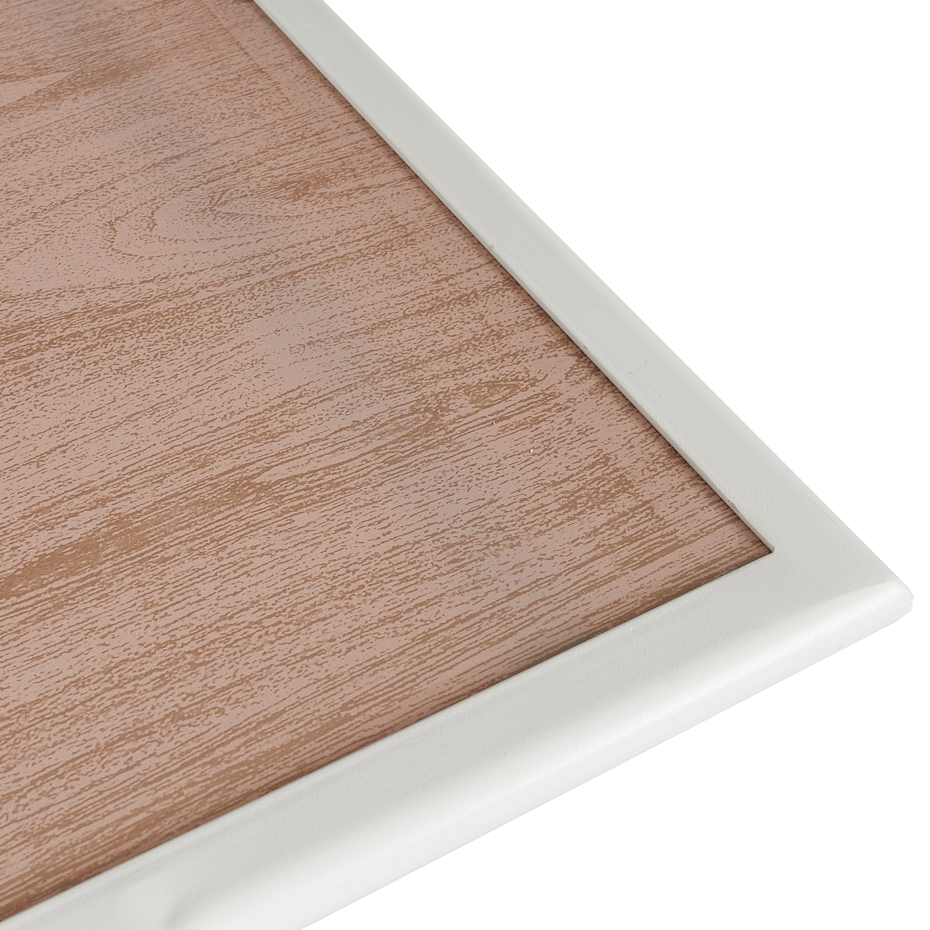 TABLE METAL BLANC EFFET BOIS BARCELONE 110X70