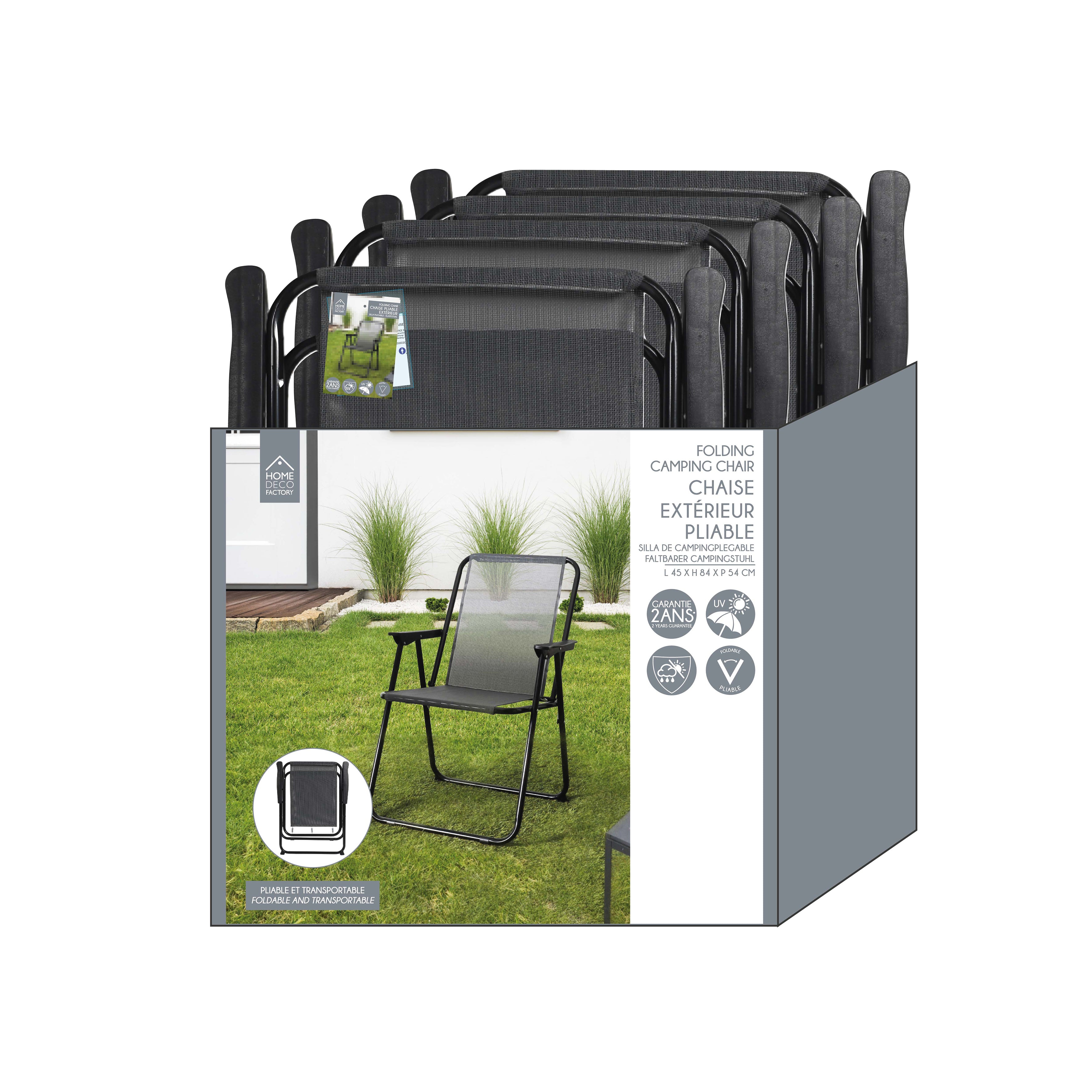CHAISE PLIANTE GRIS GM
