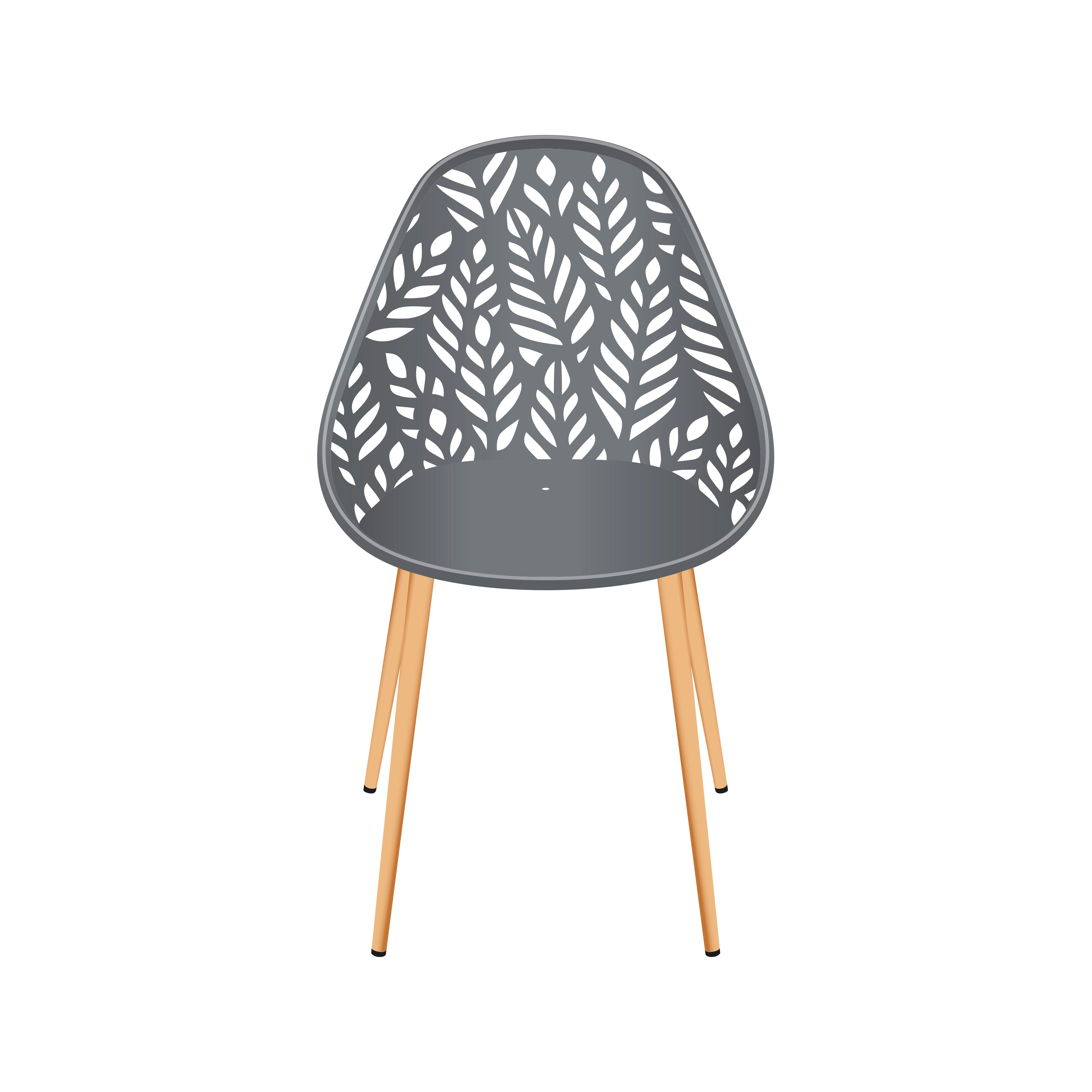 CHAISE LUCENA GRIS - LOT DE 4