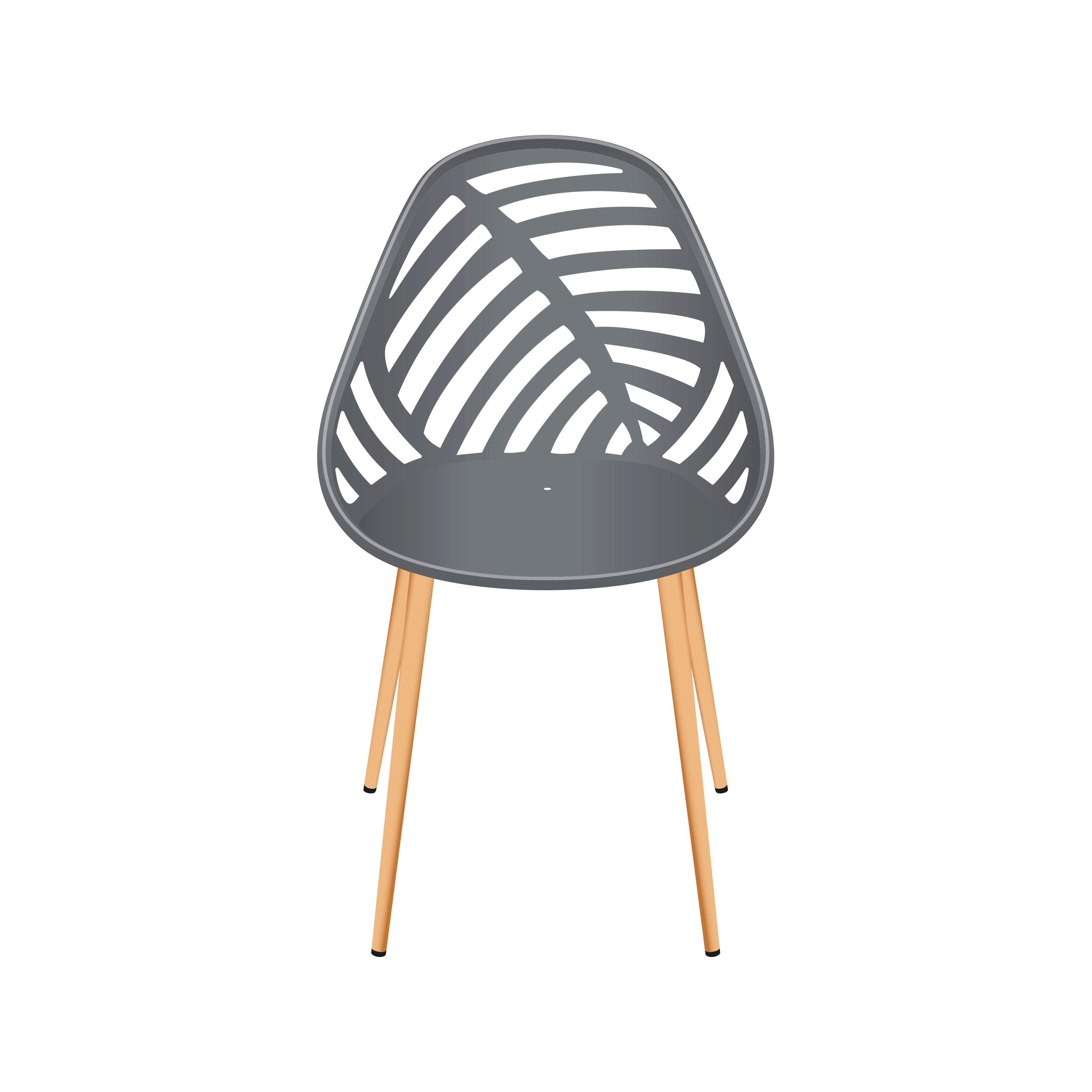 CHAISE ALAMEDA GRIS - LOT DE 4