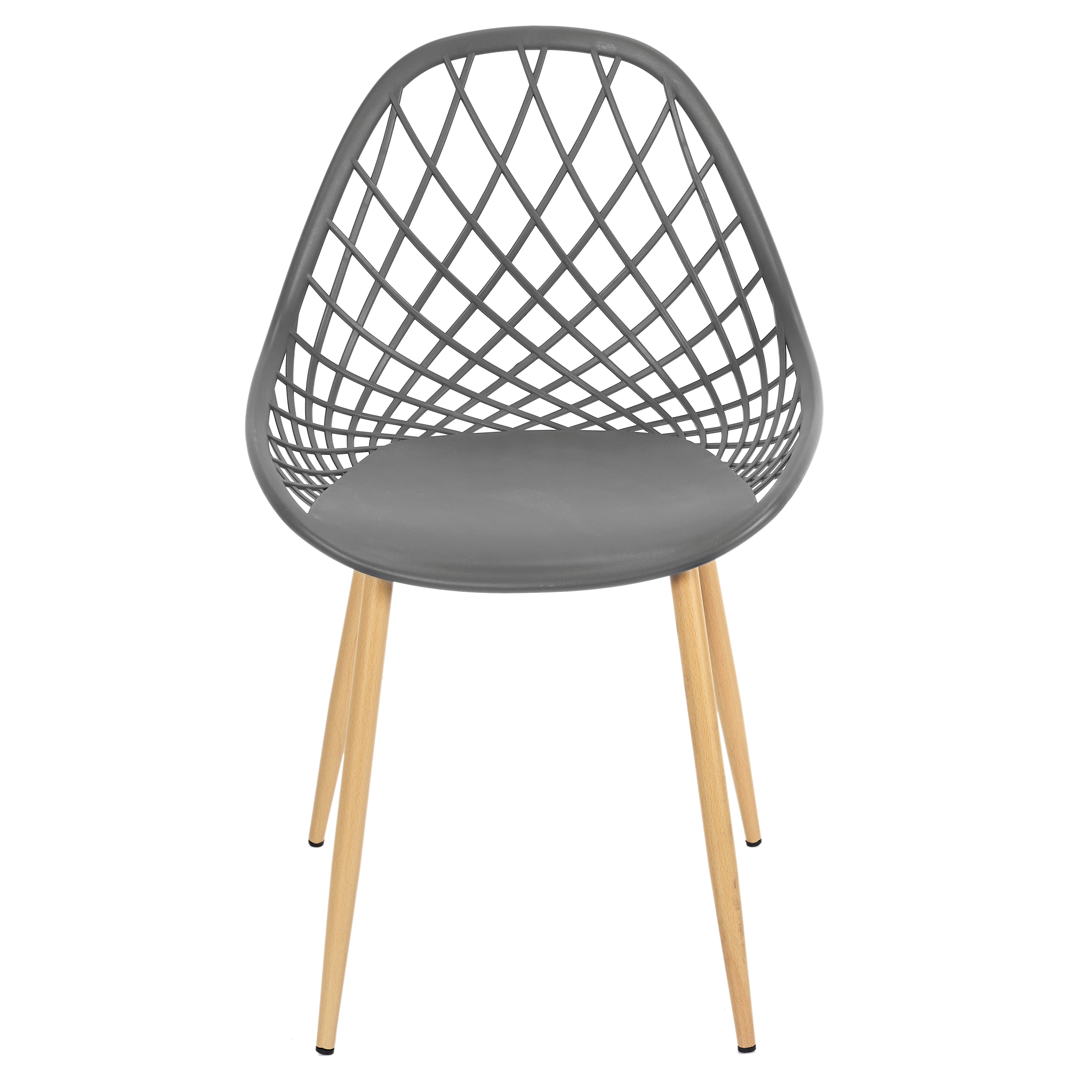 CHAISE EXTERIEUR PP MALAGA GRIS - LOT DE 4