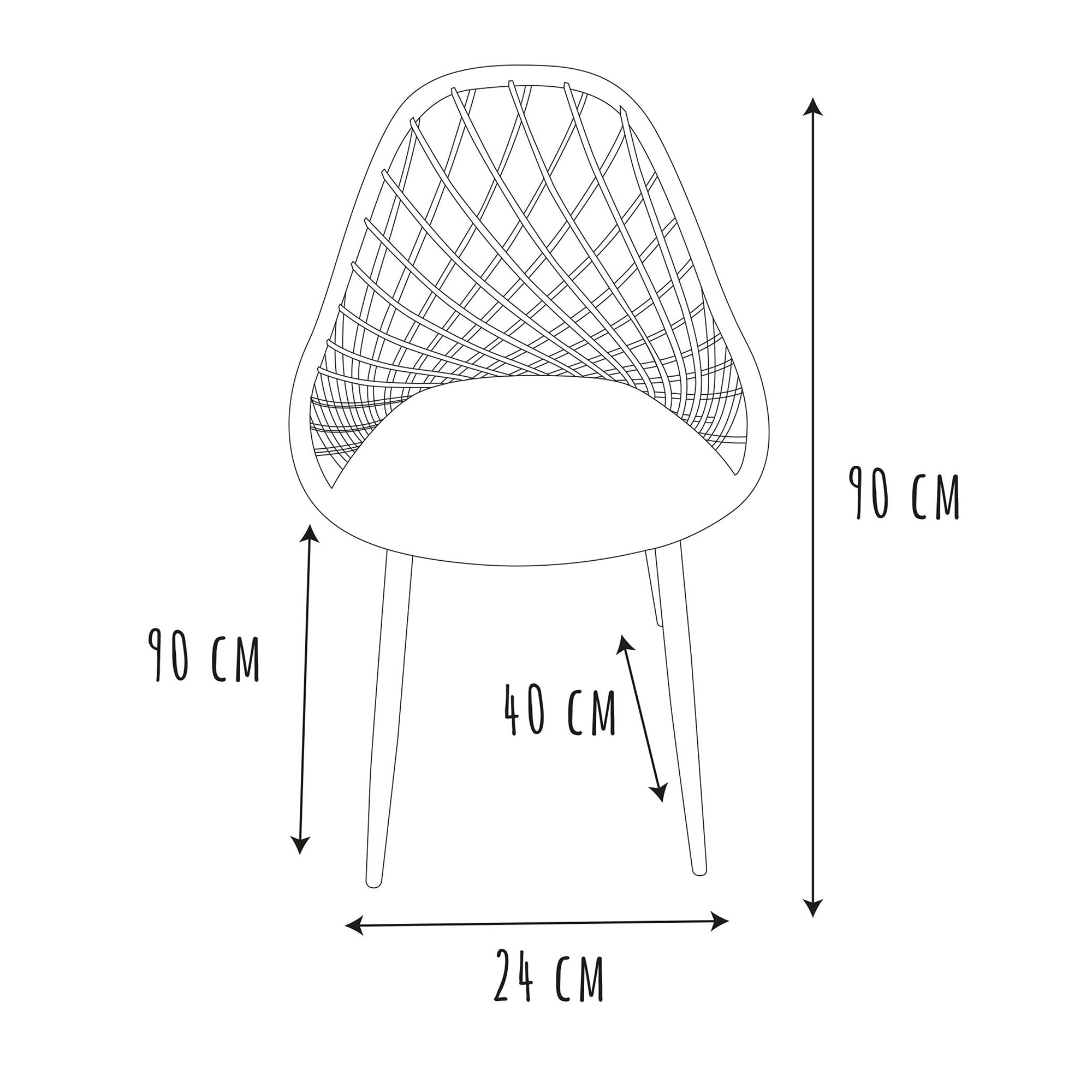 CHAISE EXTERIEUR PP MALAGA VERT - LOT DE 4