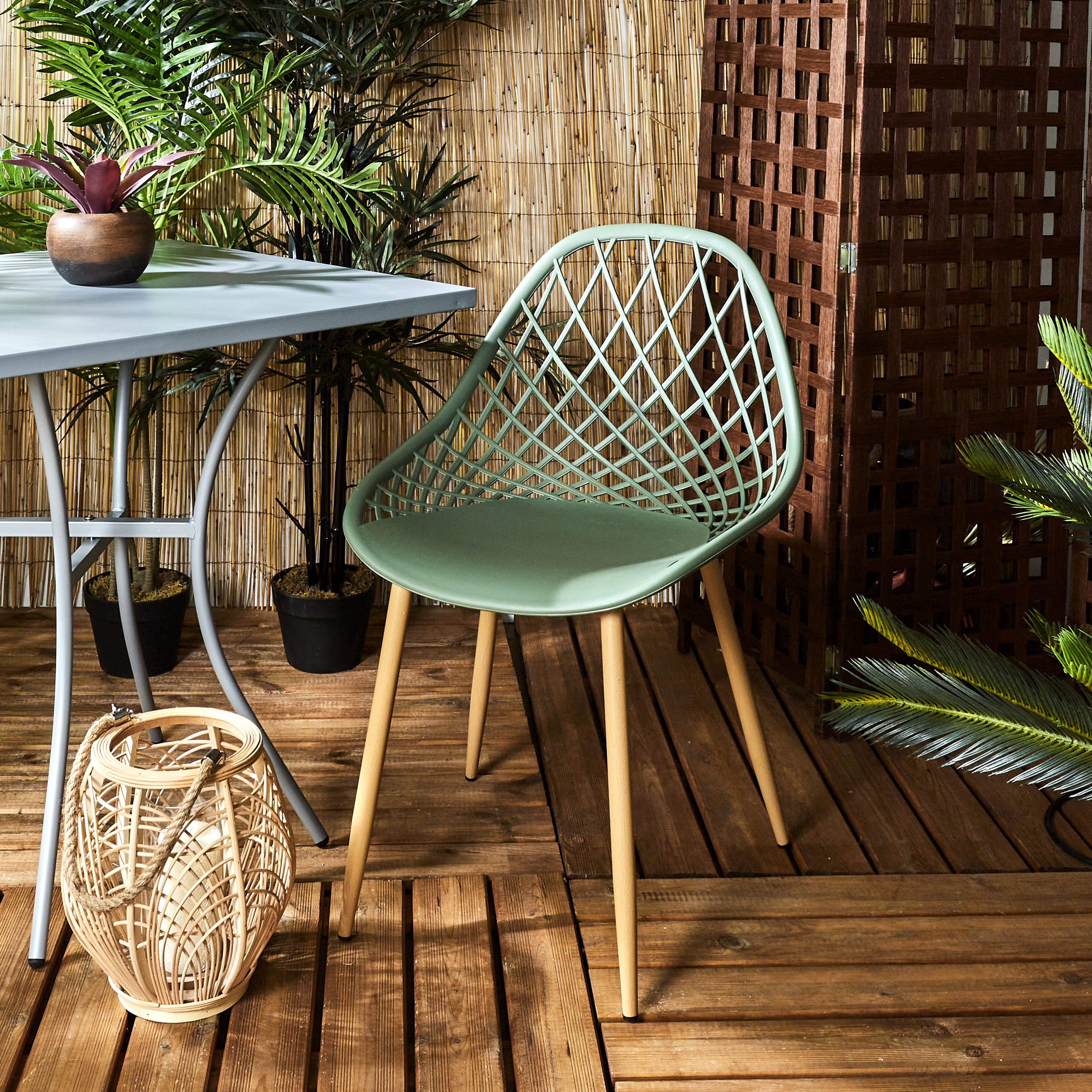 CHAISE EXTERIEUR PP MALAGA VERT - LOT DE 4