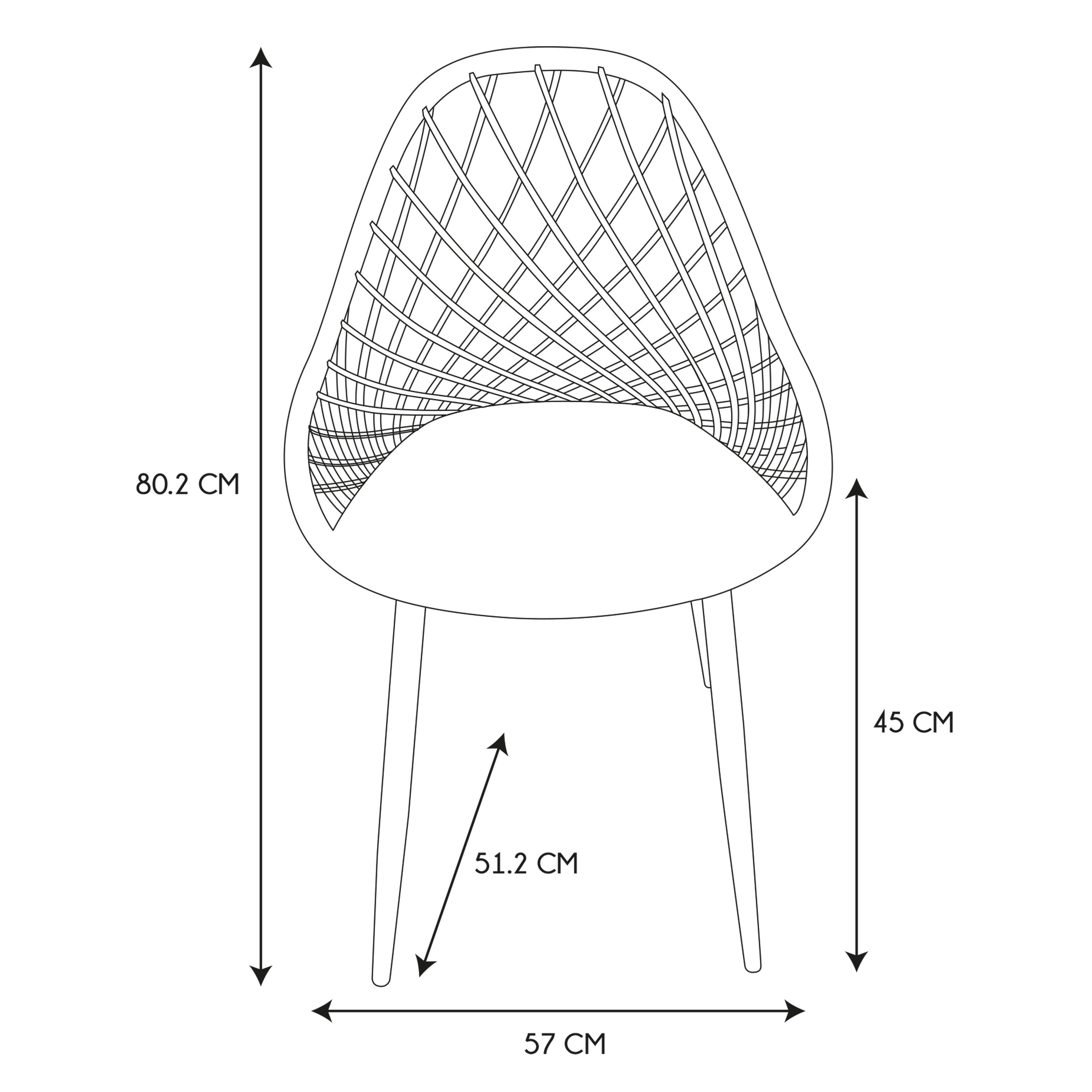 CHAISE EXTERIEUR PP MALAGA VERT - LOT DE 4