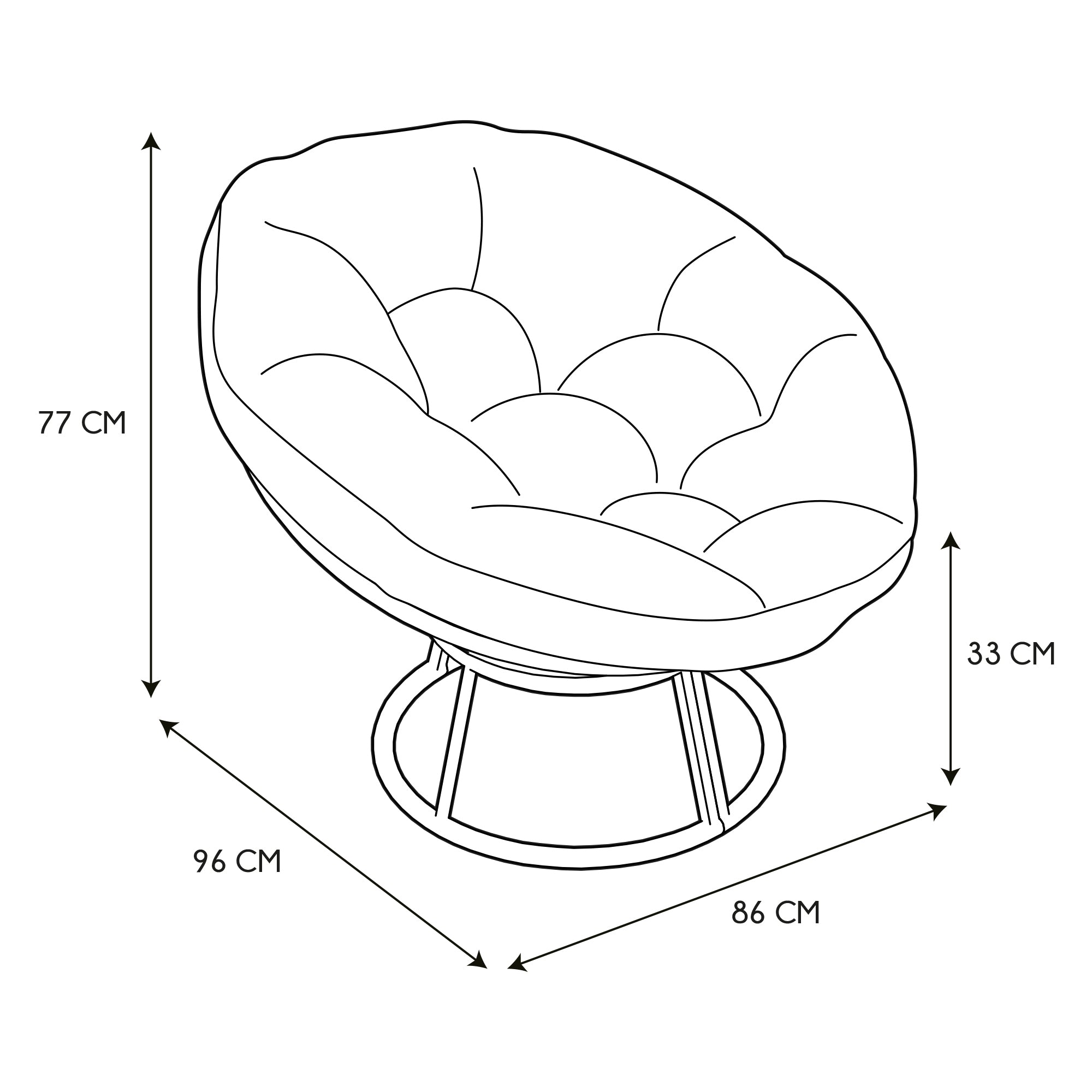 FAUTEUIL CANCUN COUSSIN BLANC