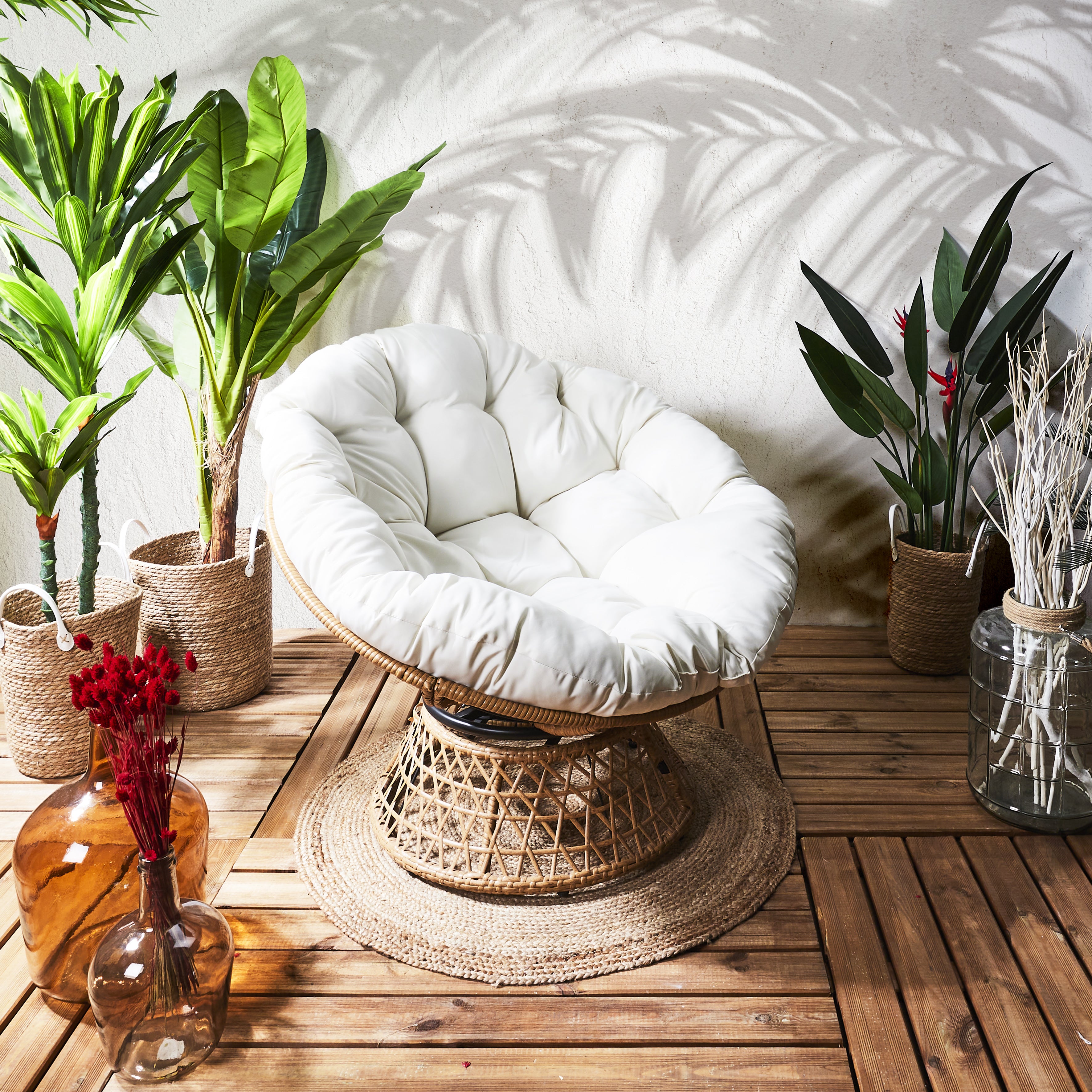 FAUTEUIL CANCUN COUSSIN BLANC