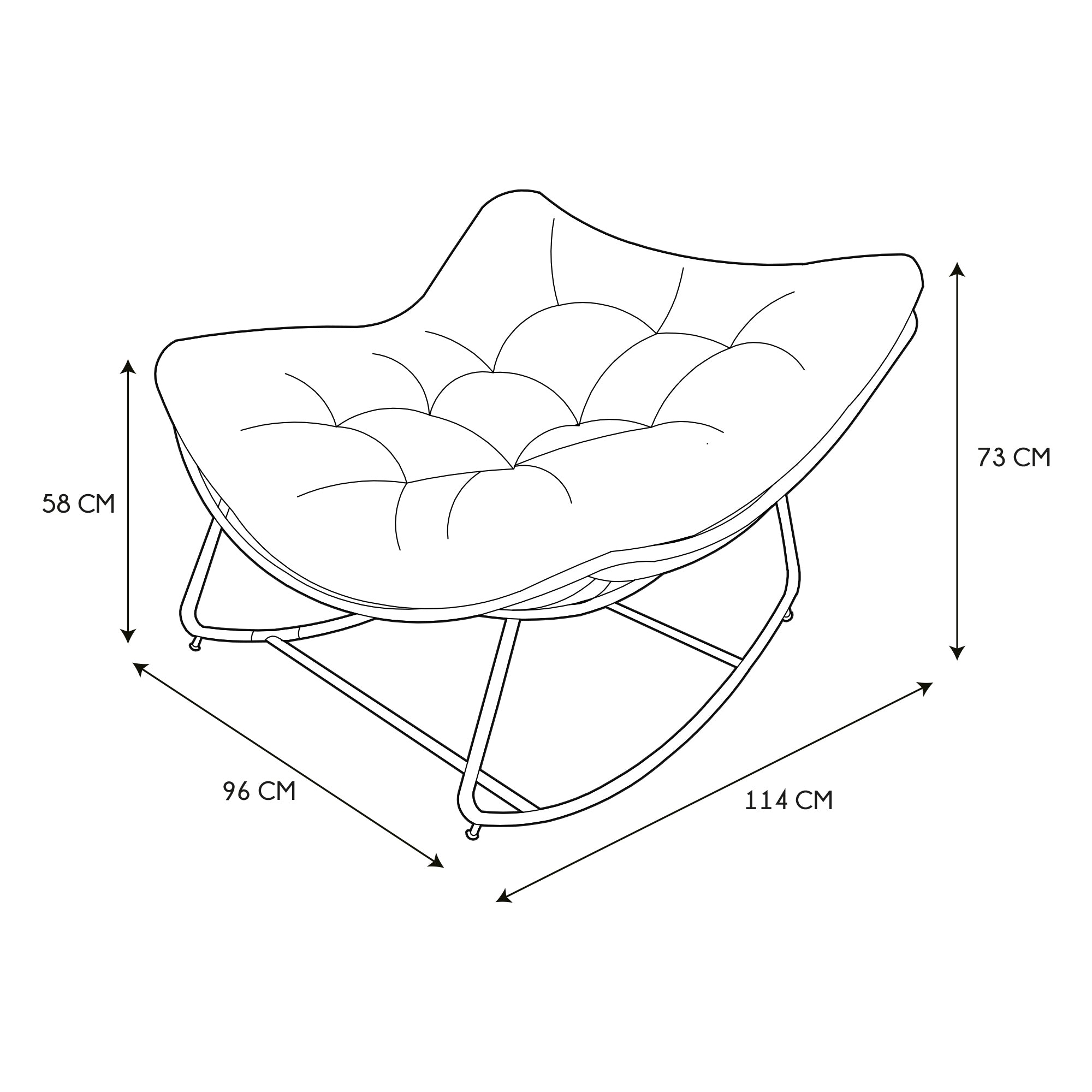 FAUTEUIL A BASCULE TULUM COUSSIN NOIR