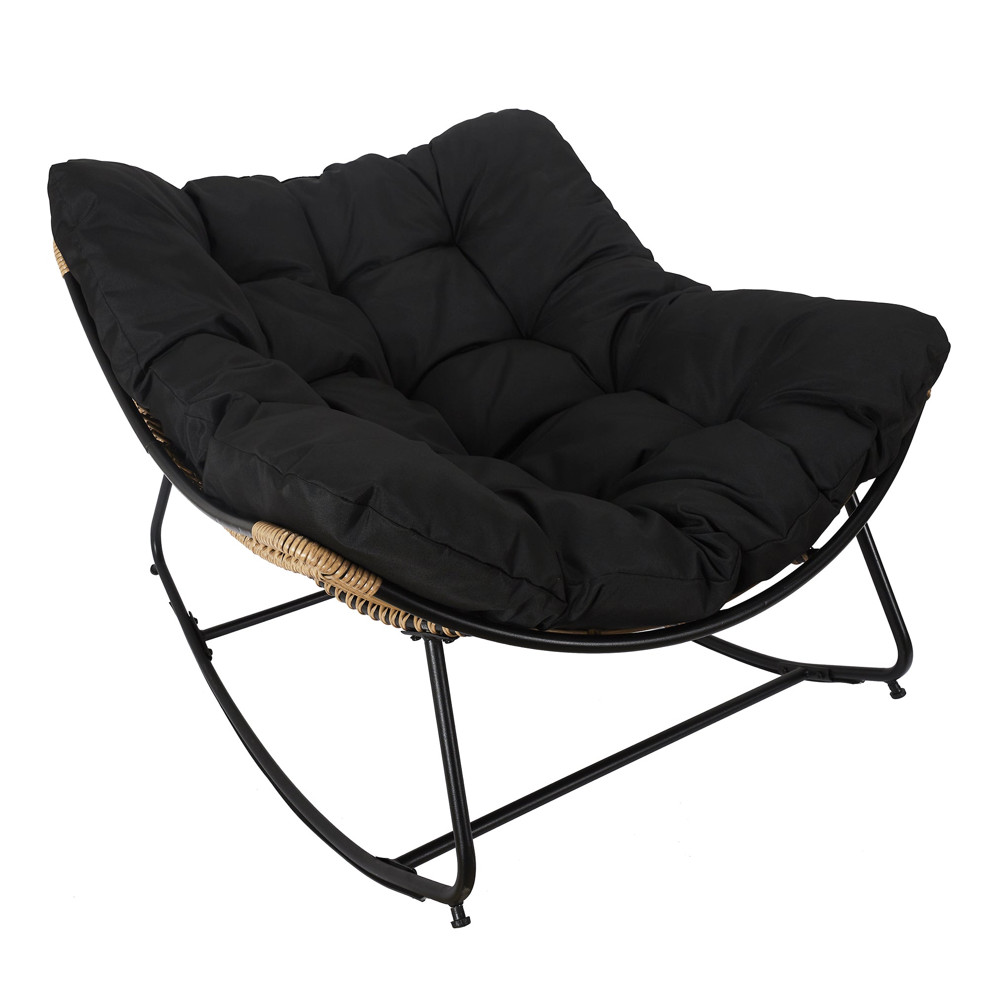 FAUTEUIL A BASCULE TULUM COUSSIN NOIR