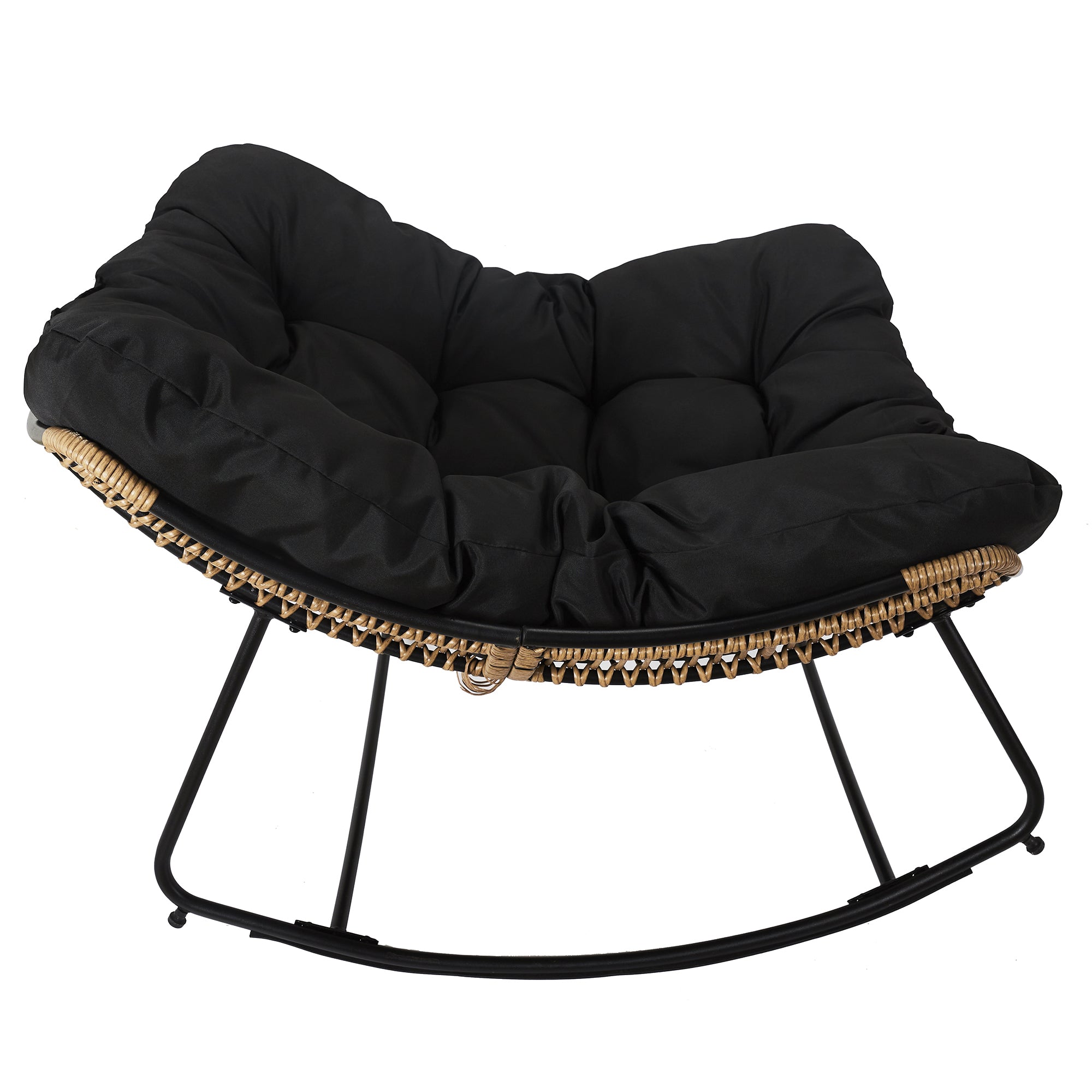 FAUTEUIL A BASCULE TULUM COUSSIN NOIR