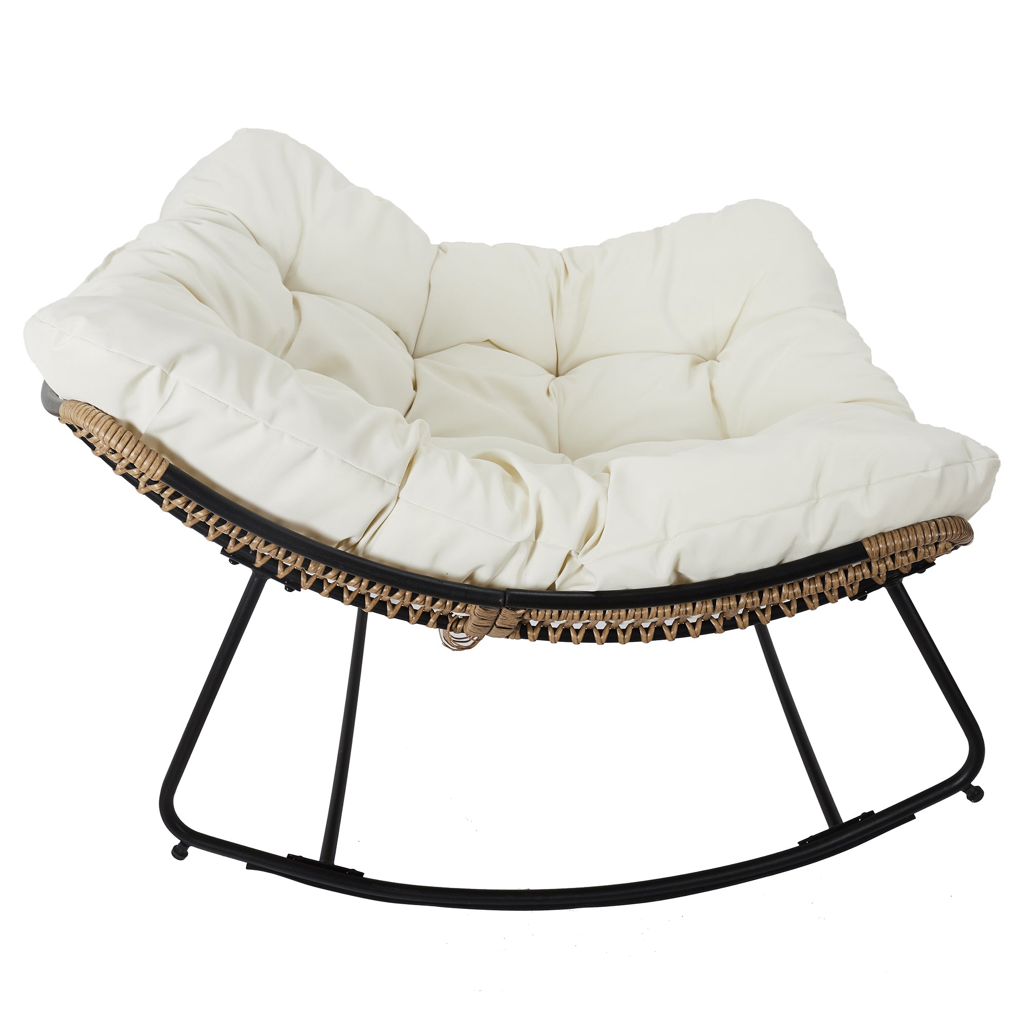 FAUTEUIL A BASCULE TULUM COUSSIN BEIGE