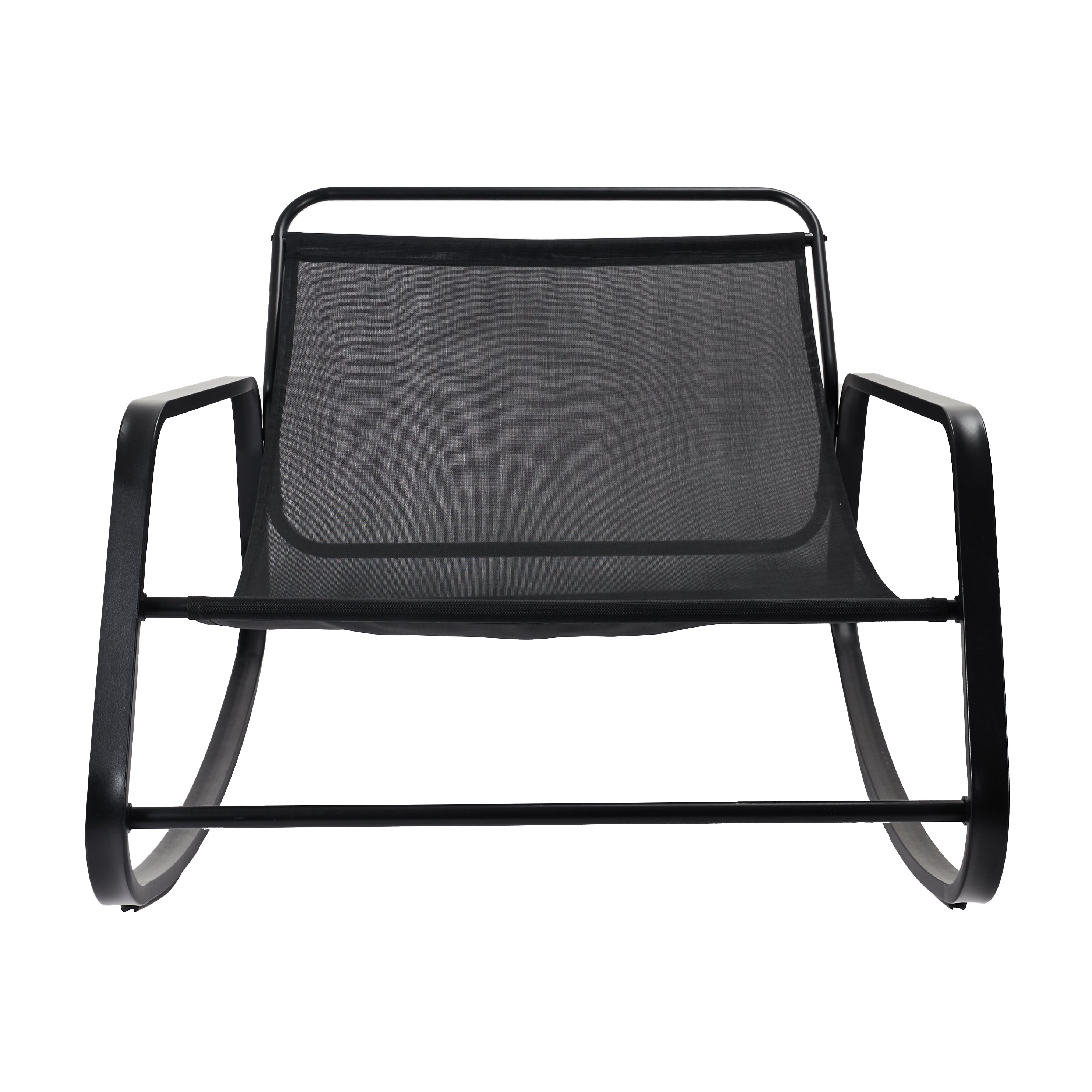 FAUTEUIL A BASCULE MIAMI NOIR ET METAL