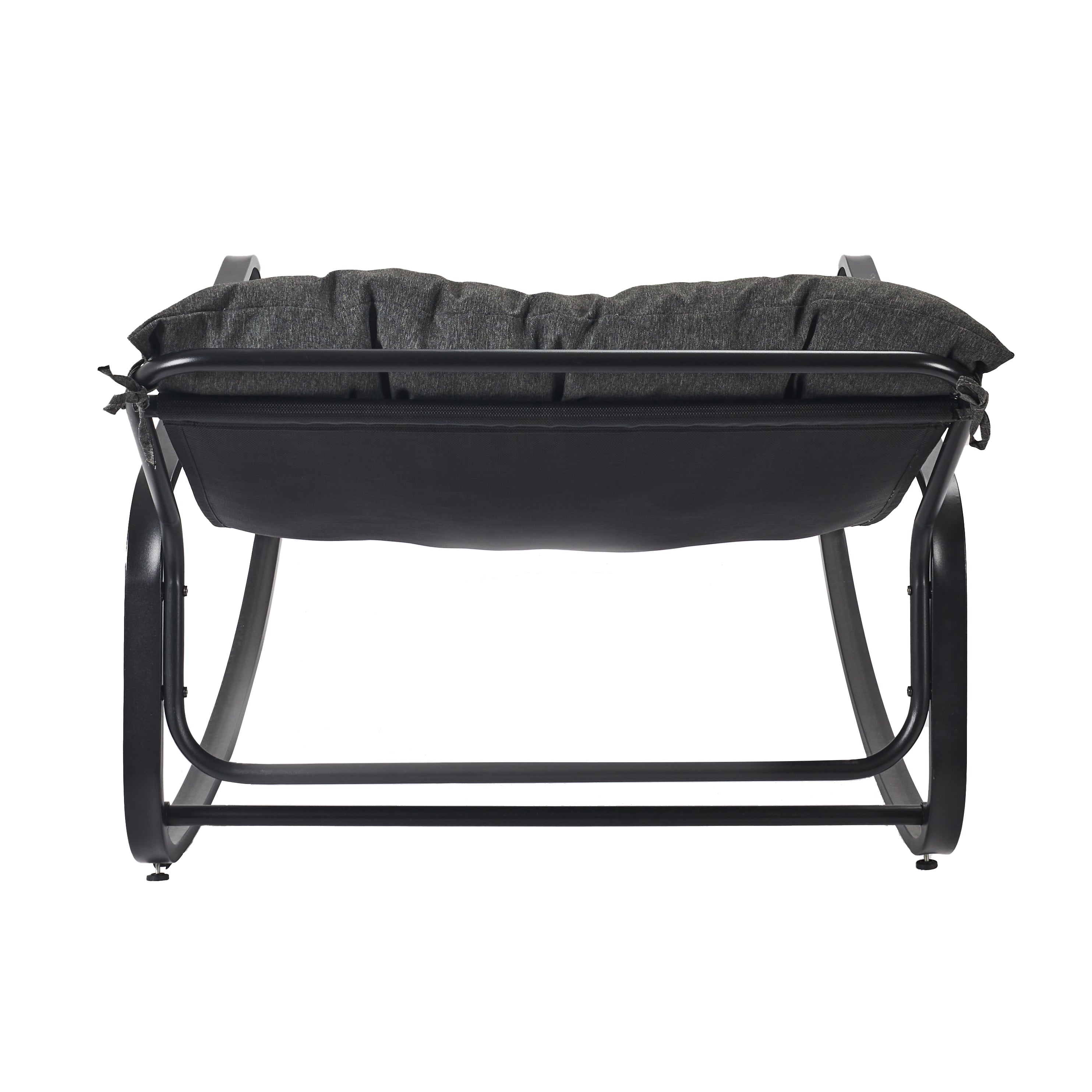 FAUTEUIL A BASCULE MIAMI NOIR ET METAL