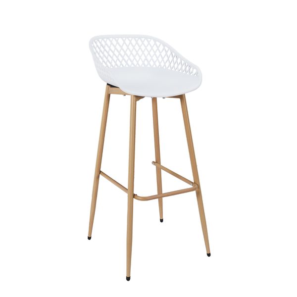 TABOURET DE BAR MALAGA BLANC - LOT DE 2