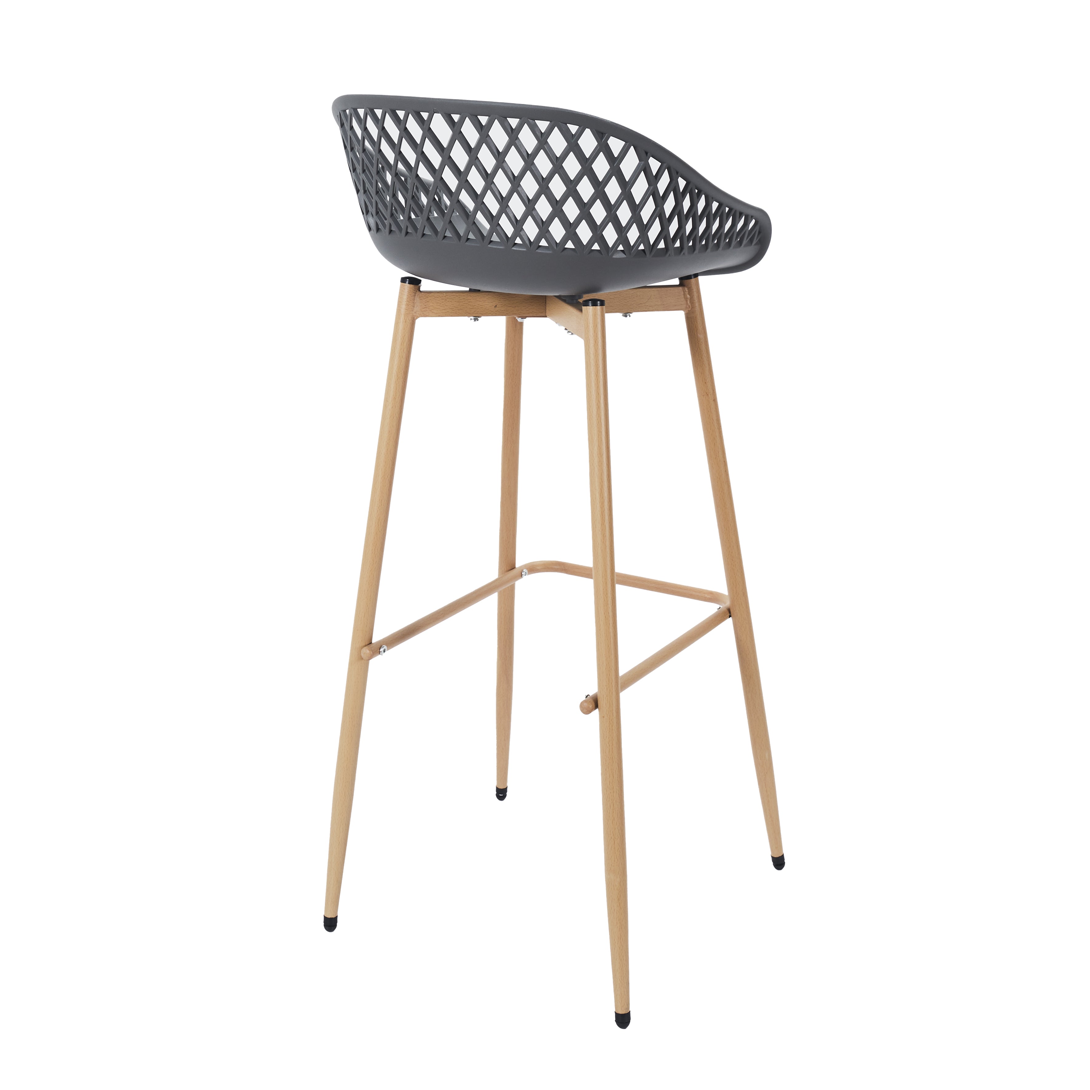 TABOURET DE BAR MALAGA GRIS - LOT DE 2