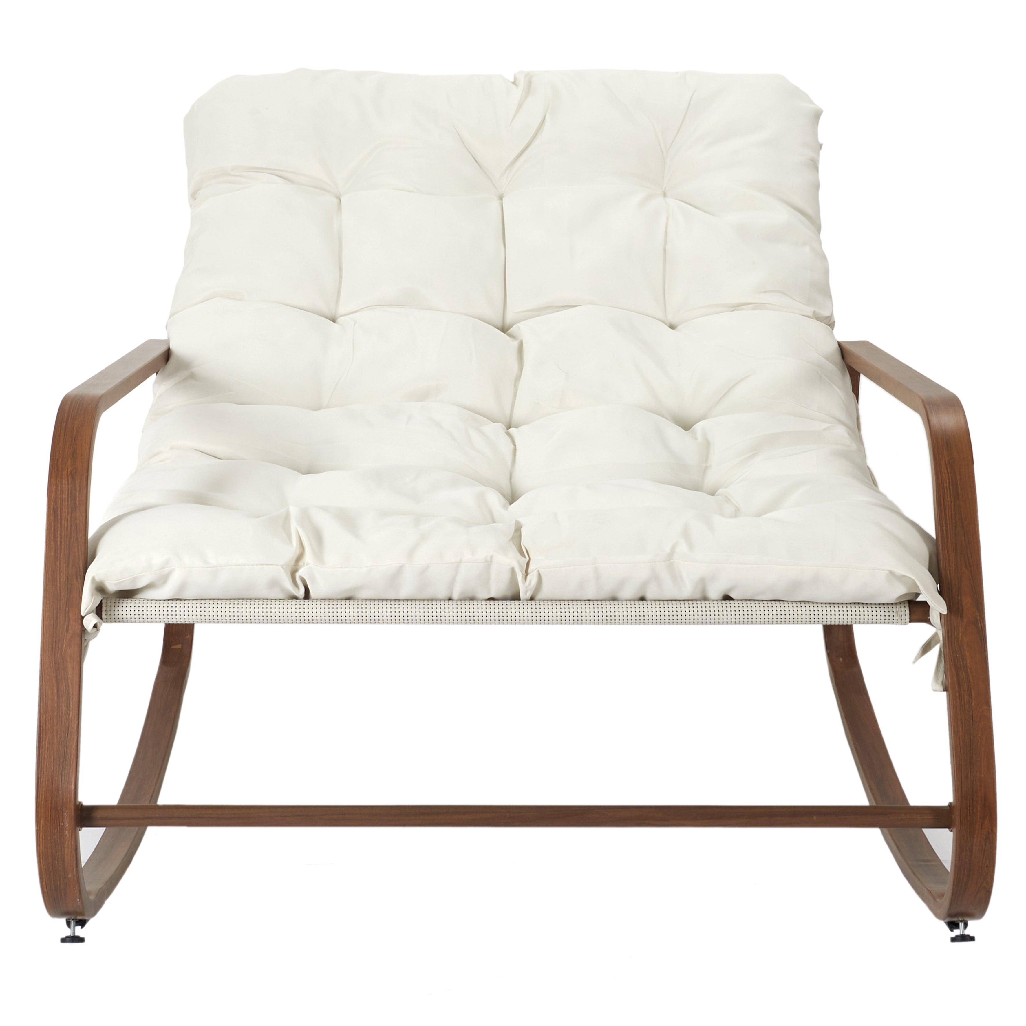 FAUTEUIL A BASCULE MIAMI BLANC IMITATION BOIS