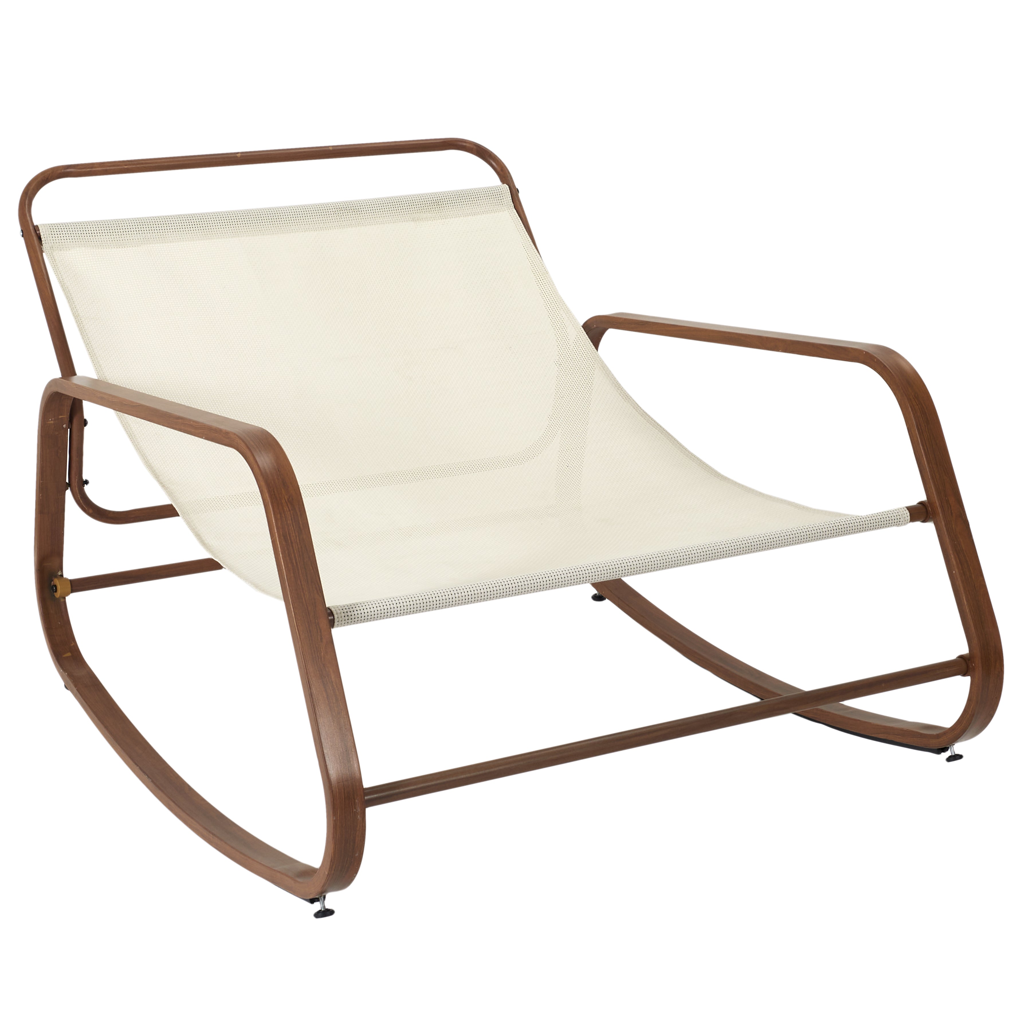 FAUTEUIL A BASCULE MIAMI BLANC IMITATION BOIS