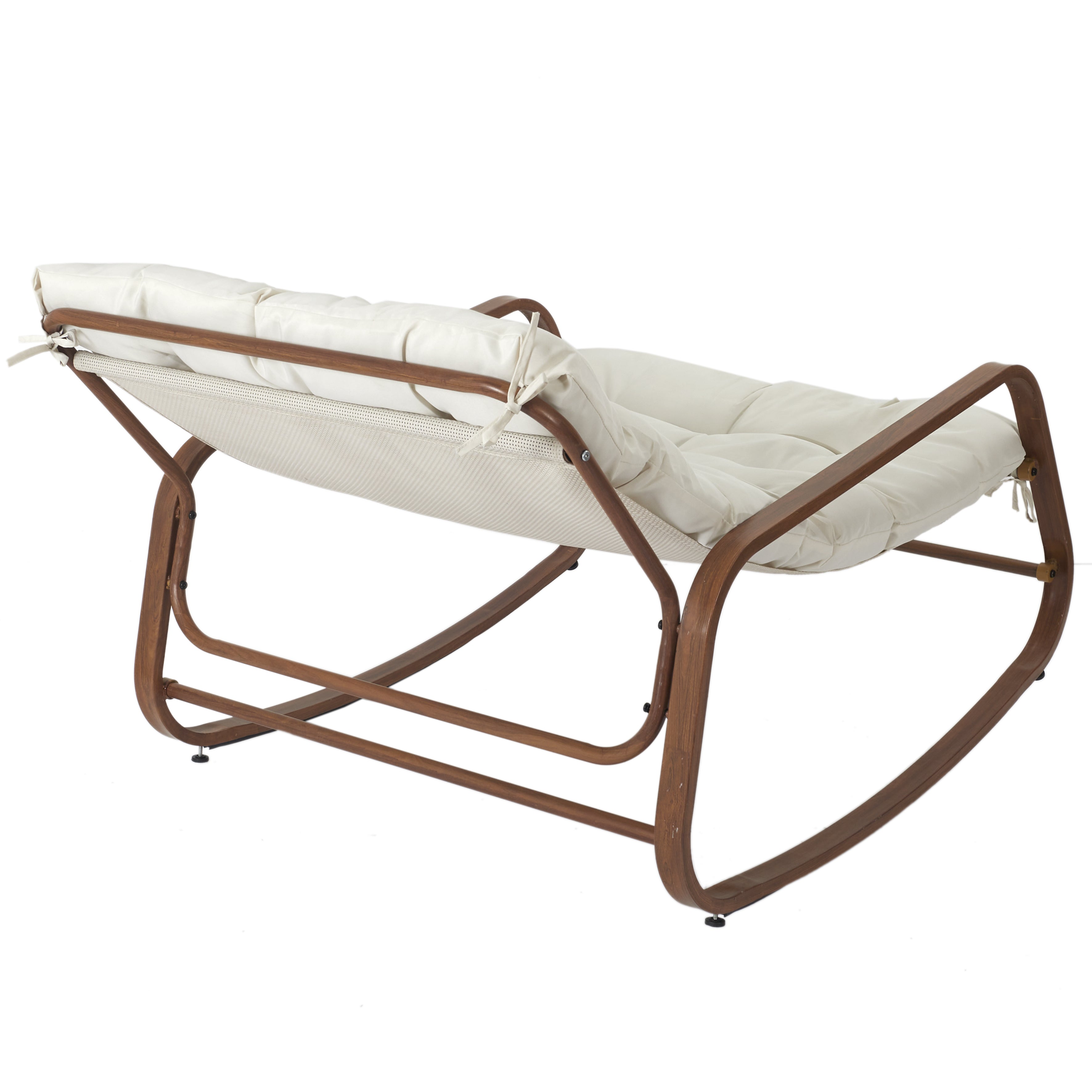 FAUTEUIL A BASCULE MIAMI BLANC IMITATION BOIS