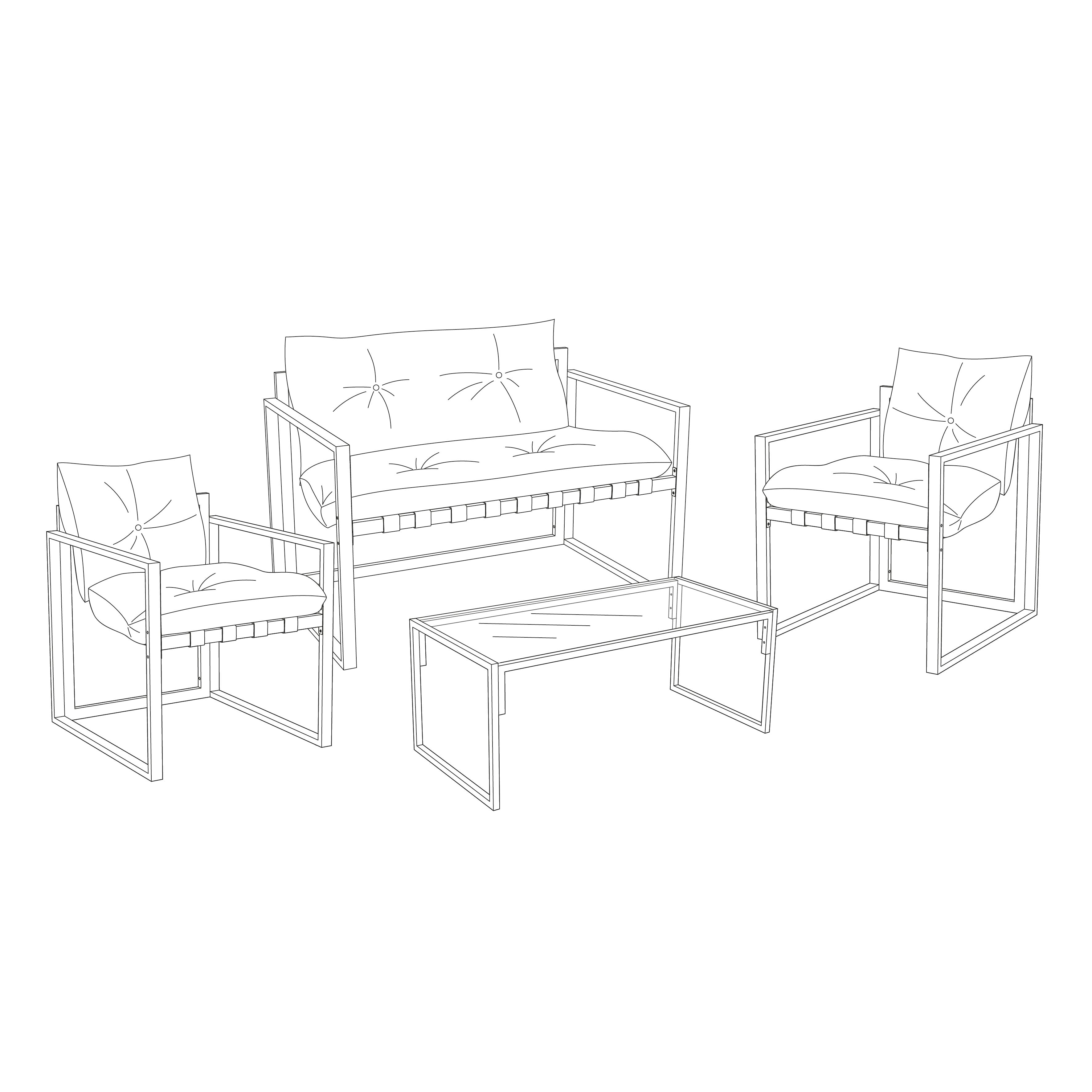 SALON DE JARDIN CAGLIARI 4PCS