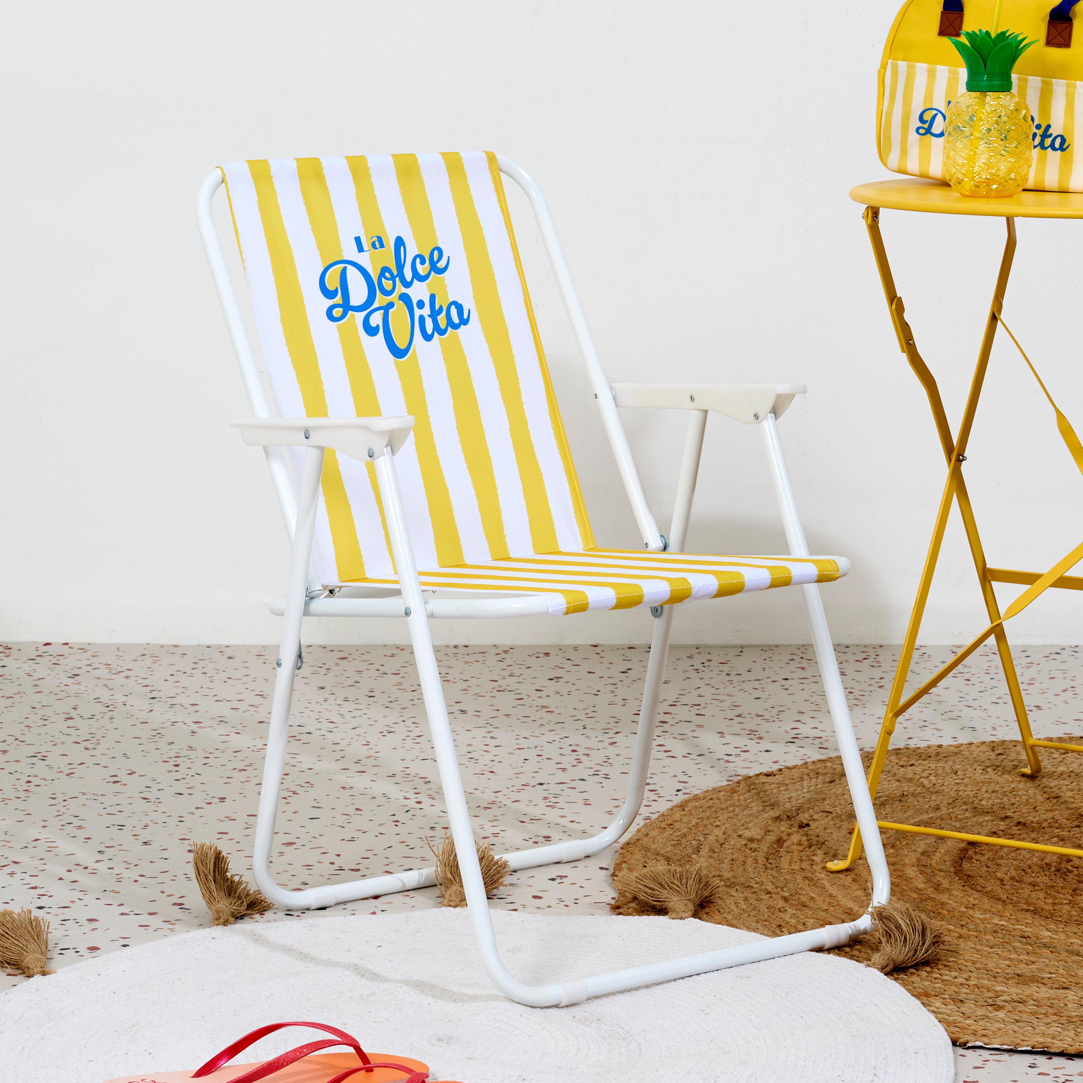 CHAISE PLIANTE DOLCE VITA JAUNE