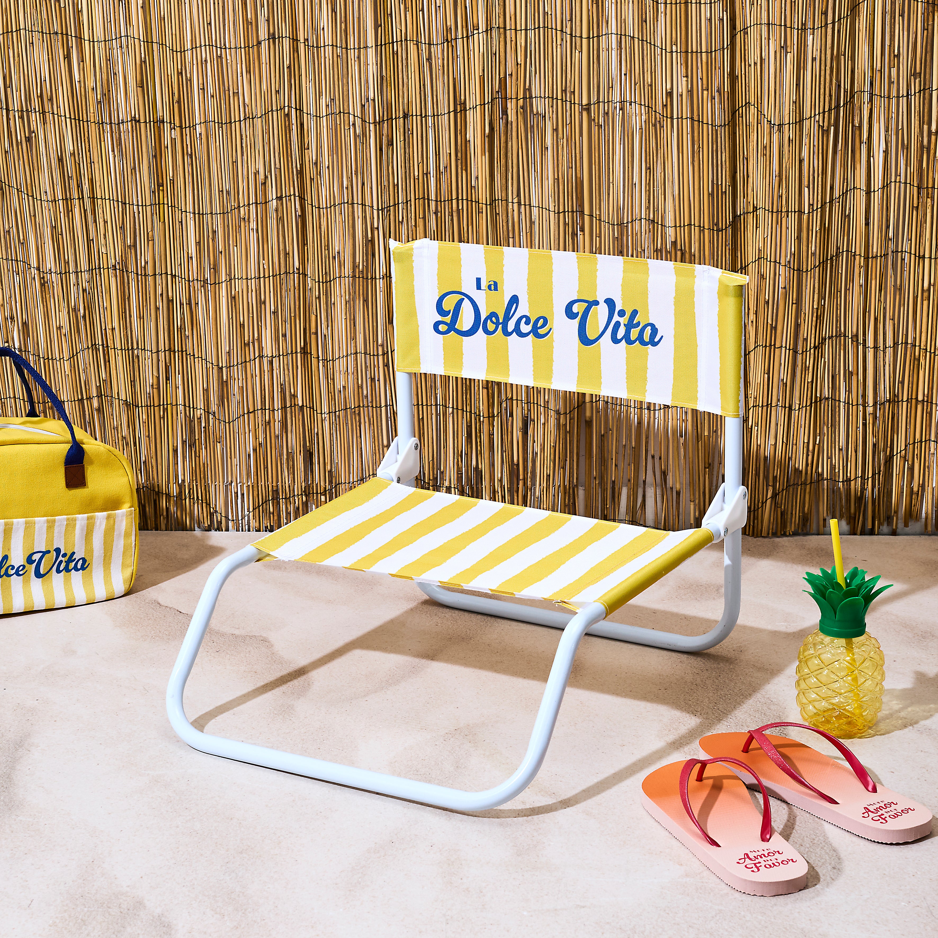 CHAISE DE PLAGE DOLCE VITA JAUNE