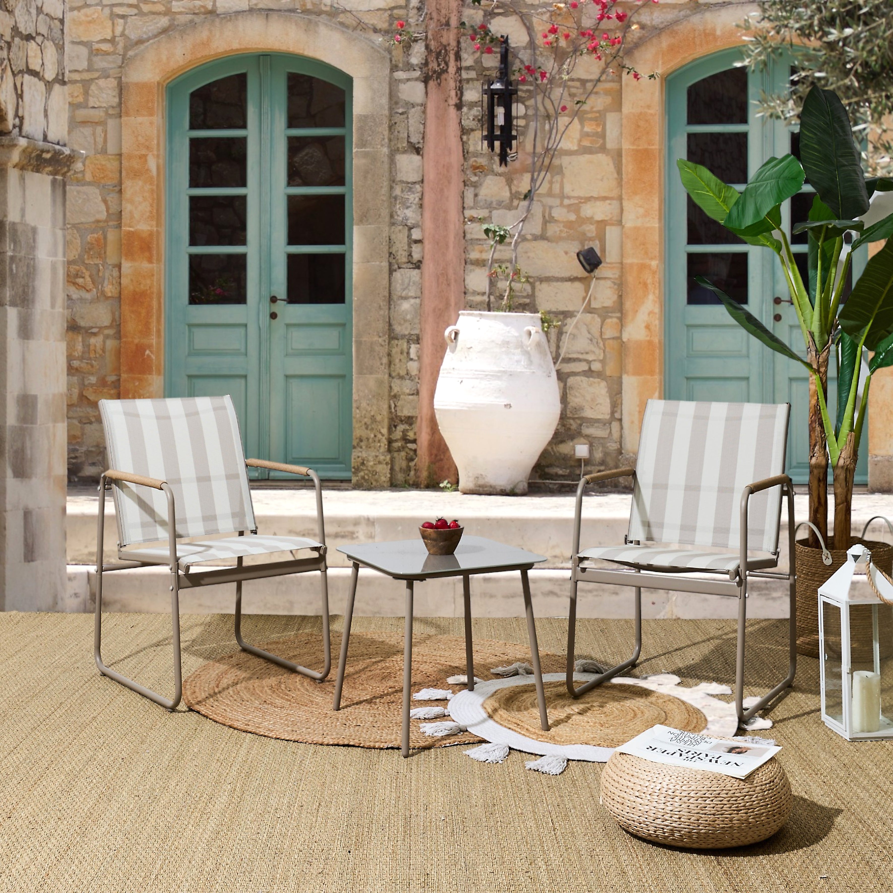 SALON DE JARDIN NAMUR 3PCS BEIGE