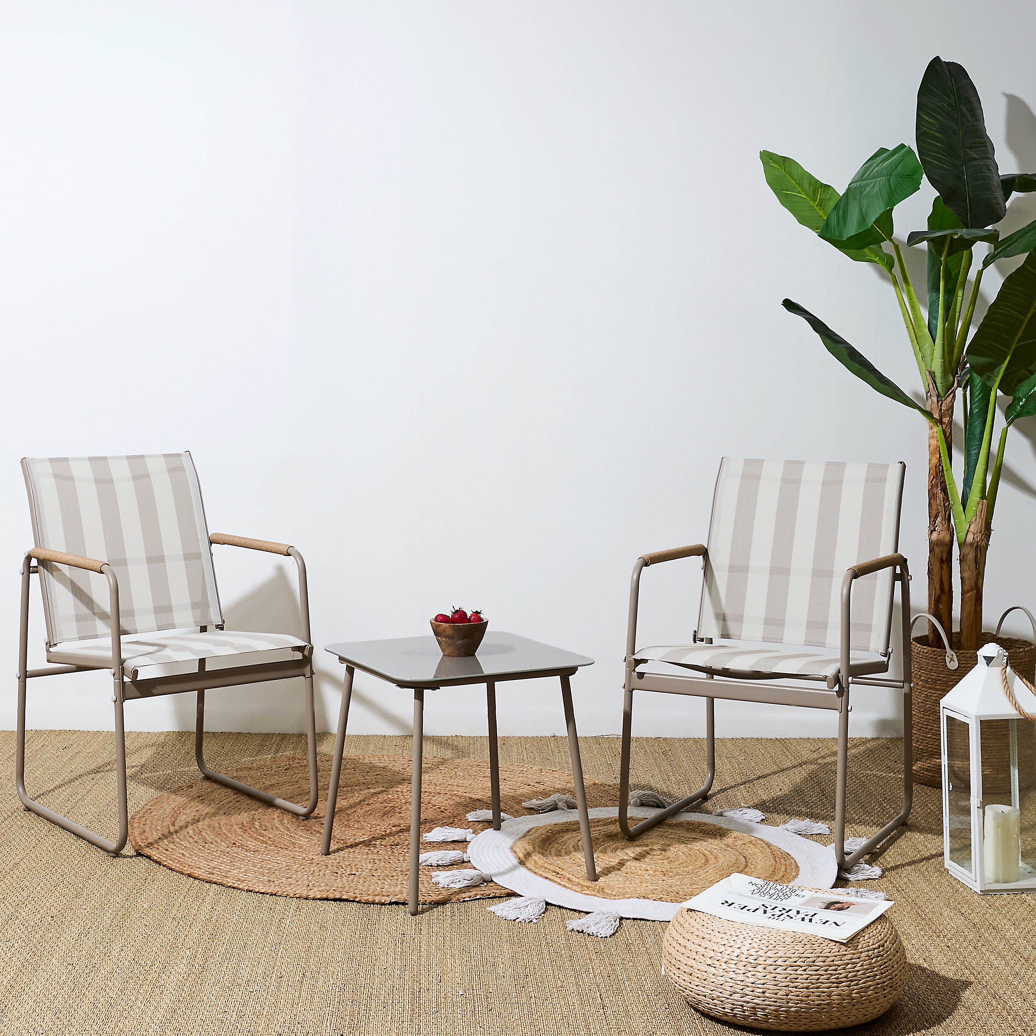 SALON DE JARDIN NAMUR 3PCS BEIGE