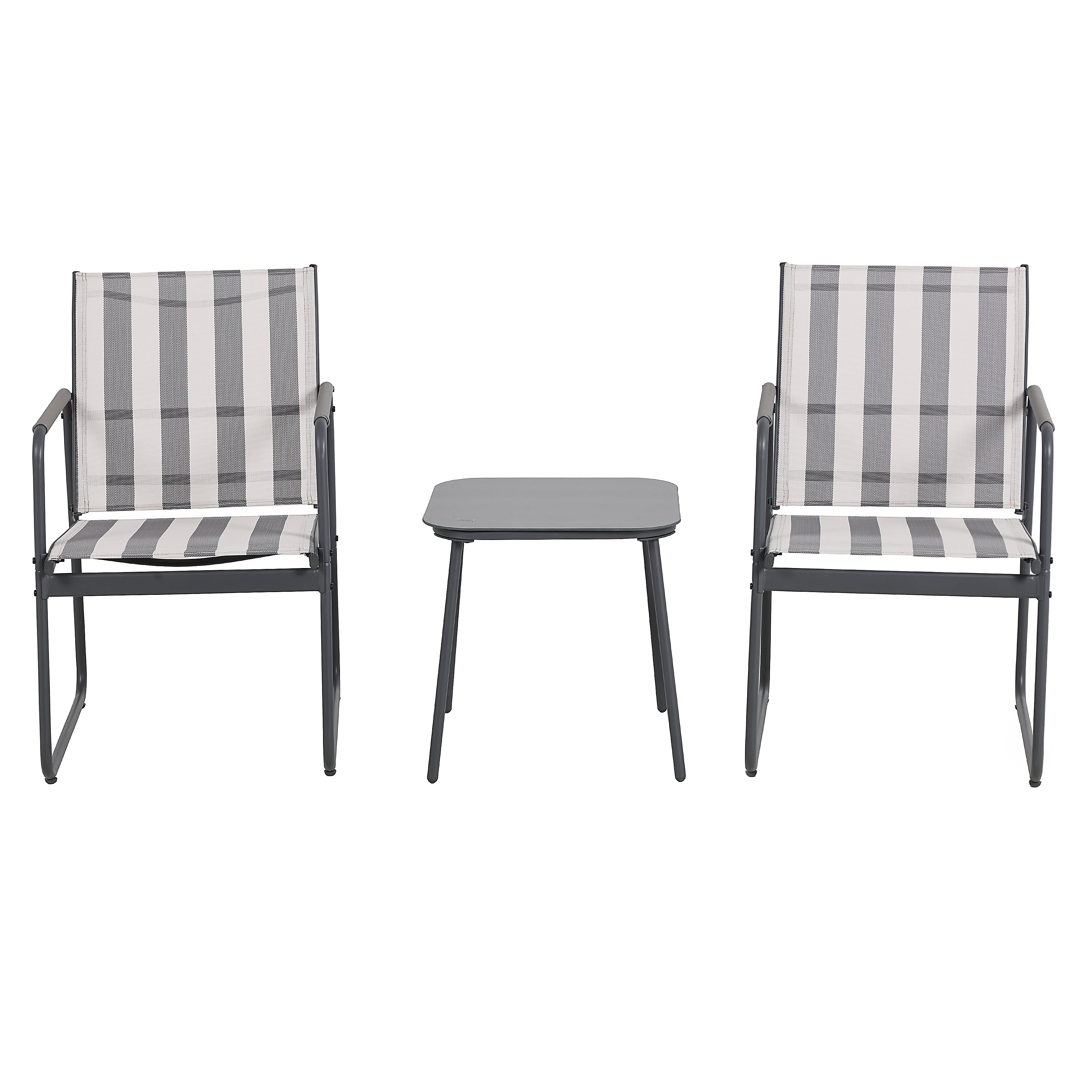 SALON DE JARDIN NAMUR 3PCS GRIS