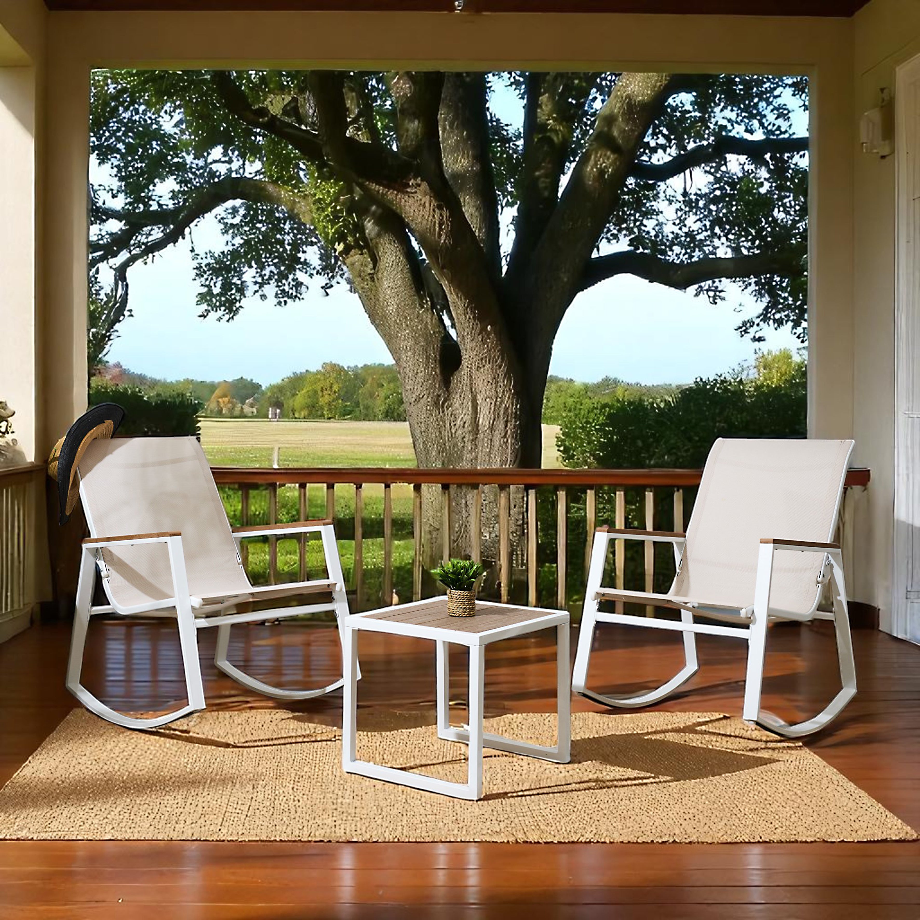 SALON DE JARDIN A BASCULE CAPRI 3PCS