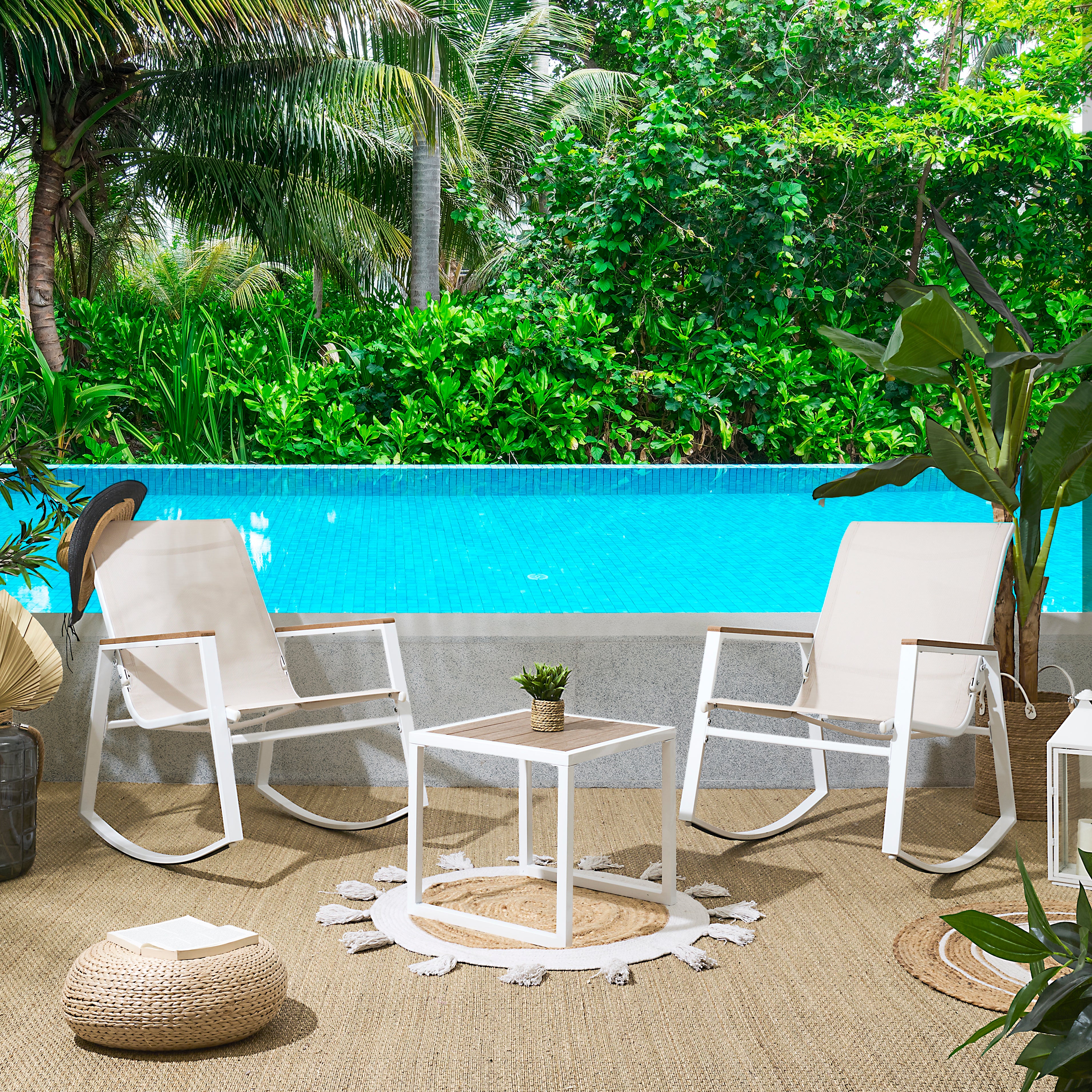 SALON DE JARDIN A BASCULE CAPRI 3PCS