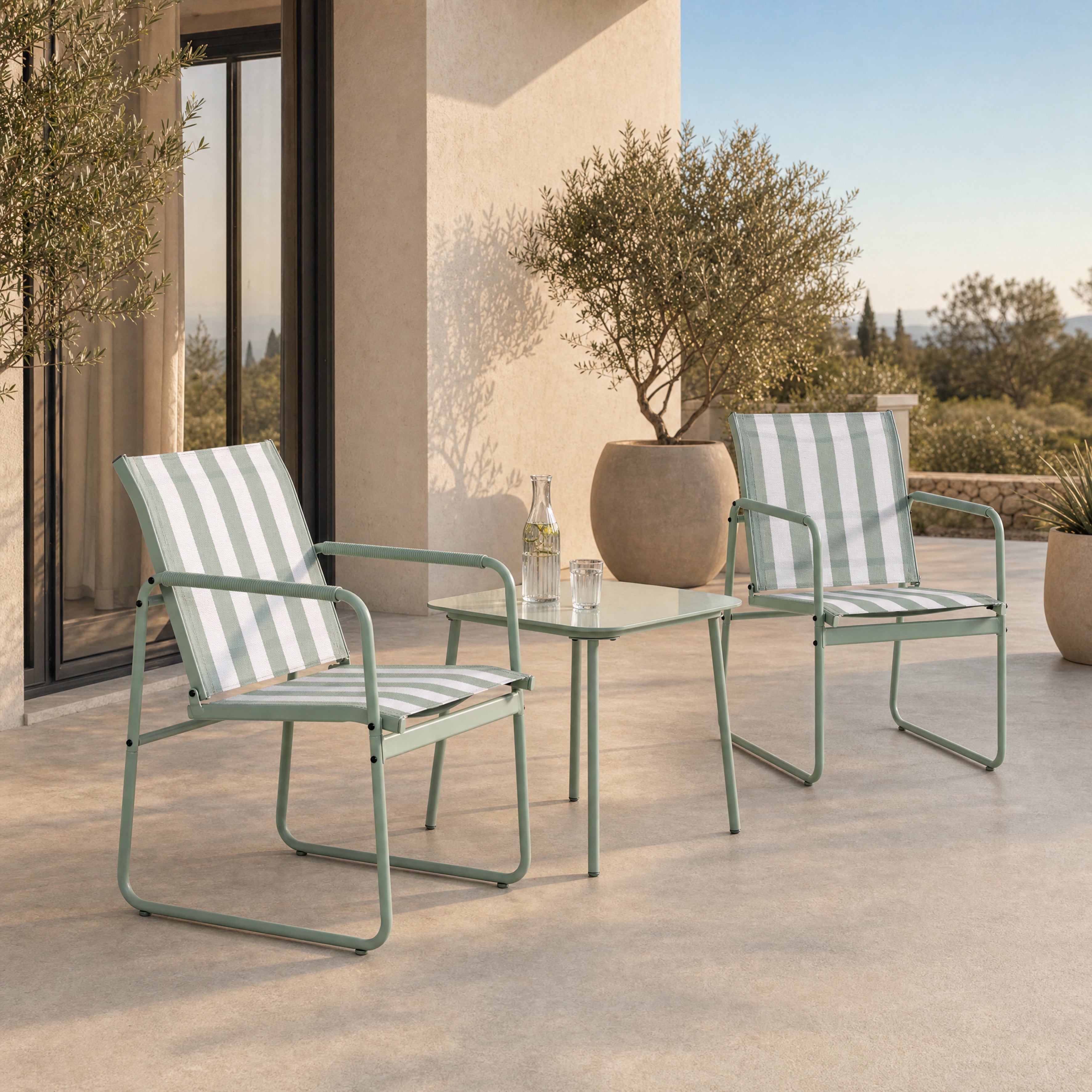 SALON DE JARDIN NAMUR 3PCS VERT